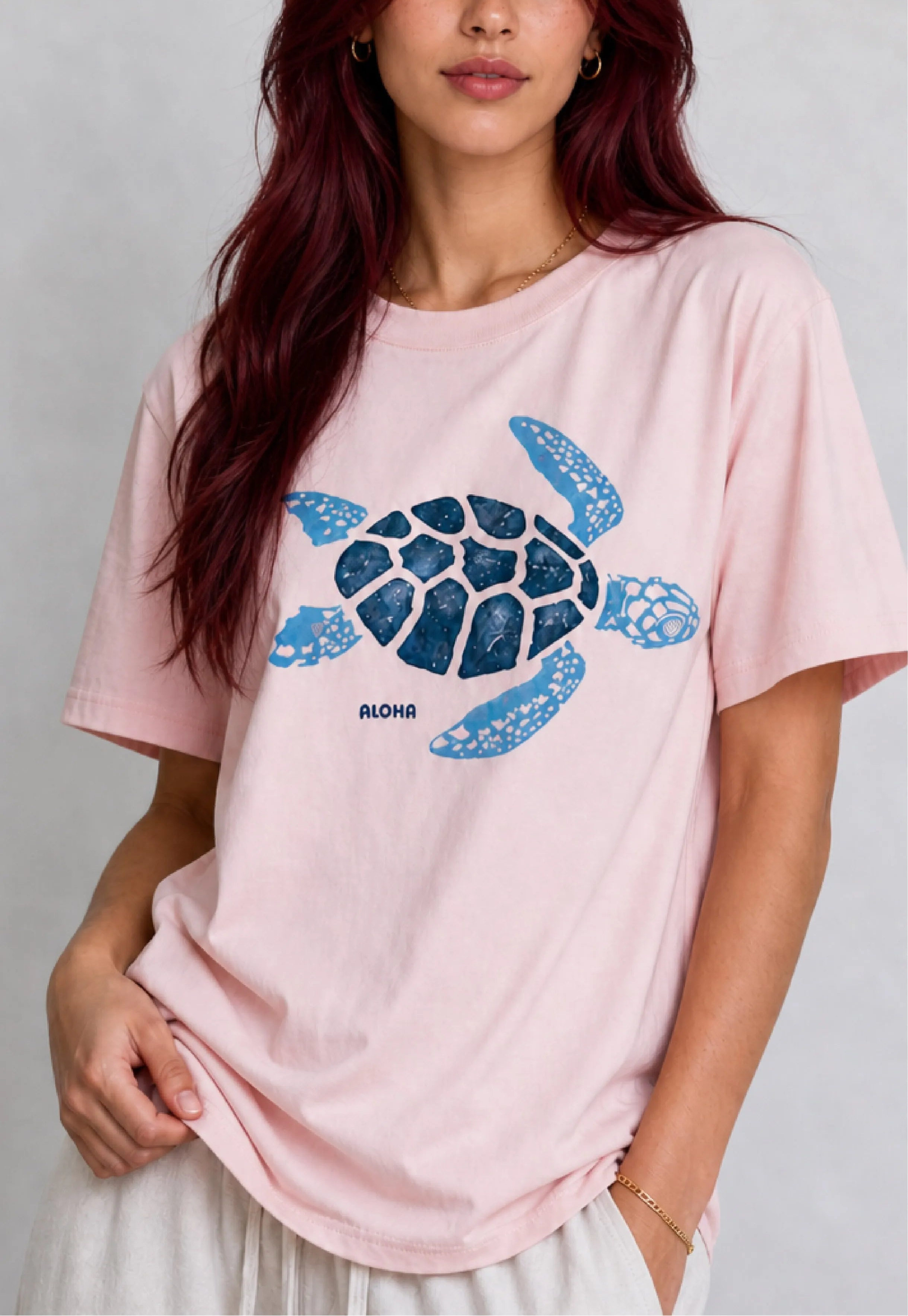 Aloha Sea Turtle Pink Tee