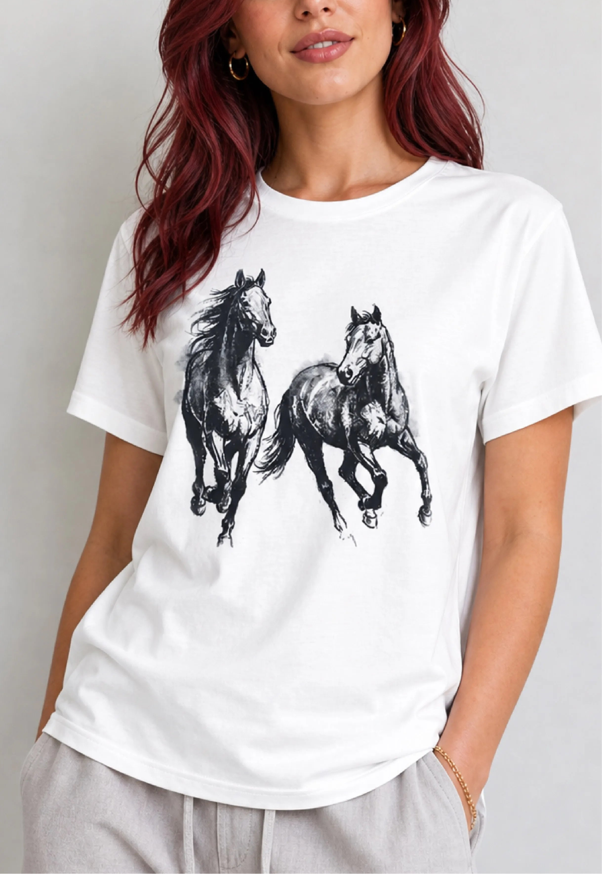 Wild Horses White Tee