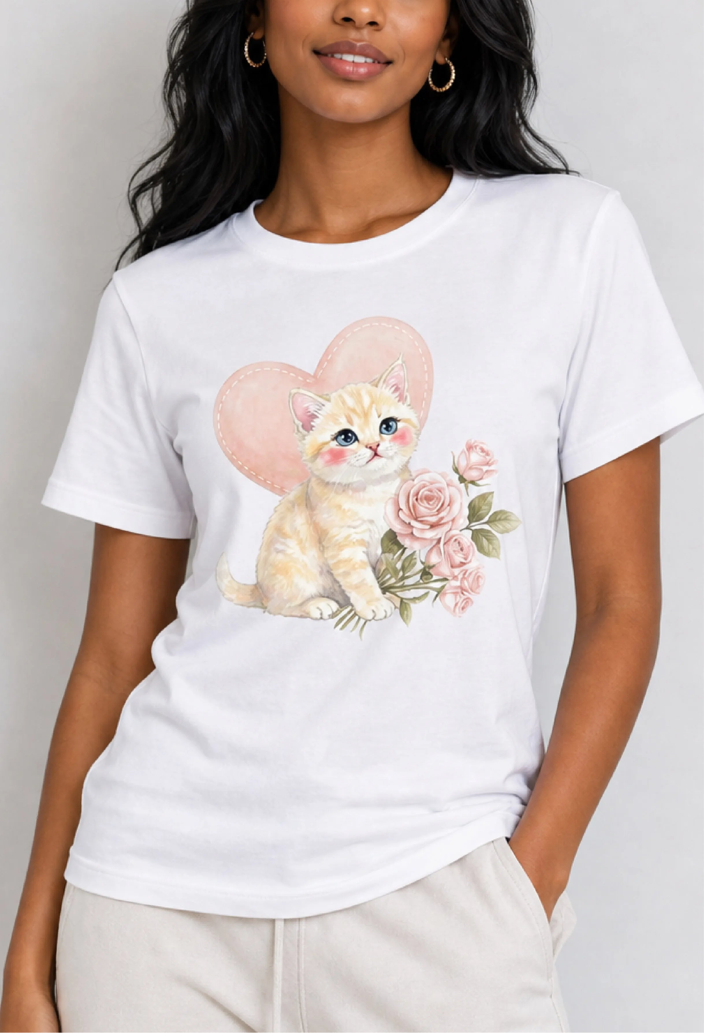 Kitten Love White Tee
