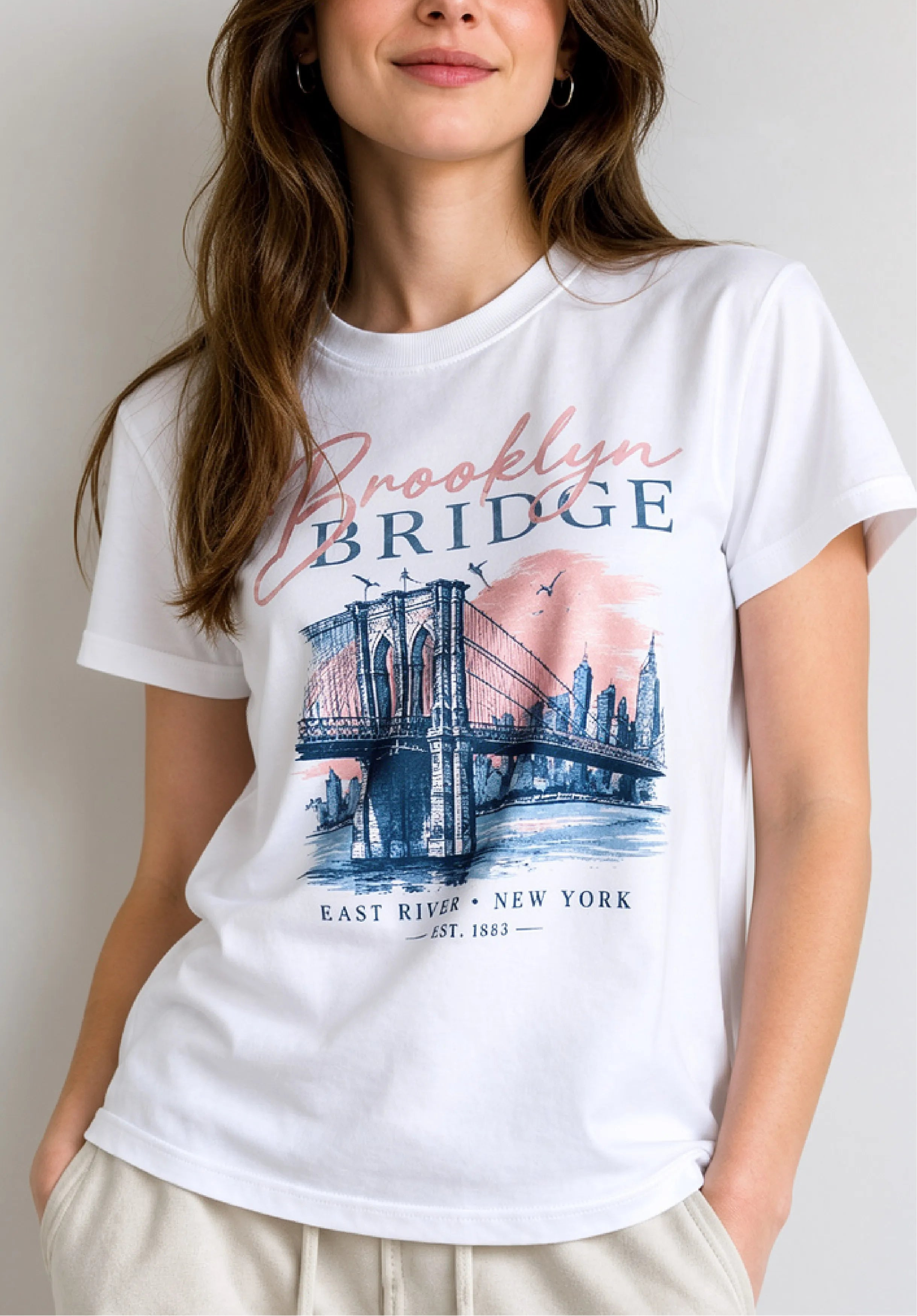 Brooklyn Bridge White Tee