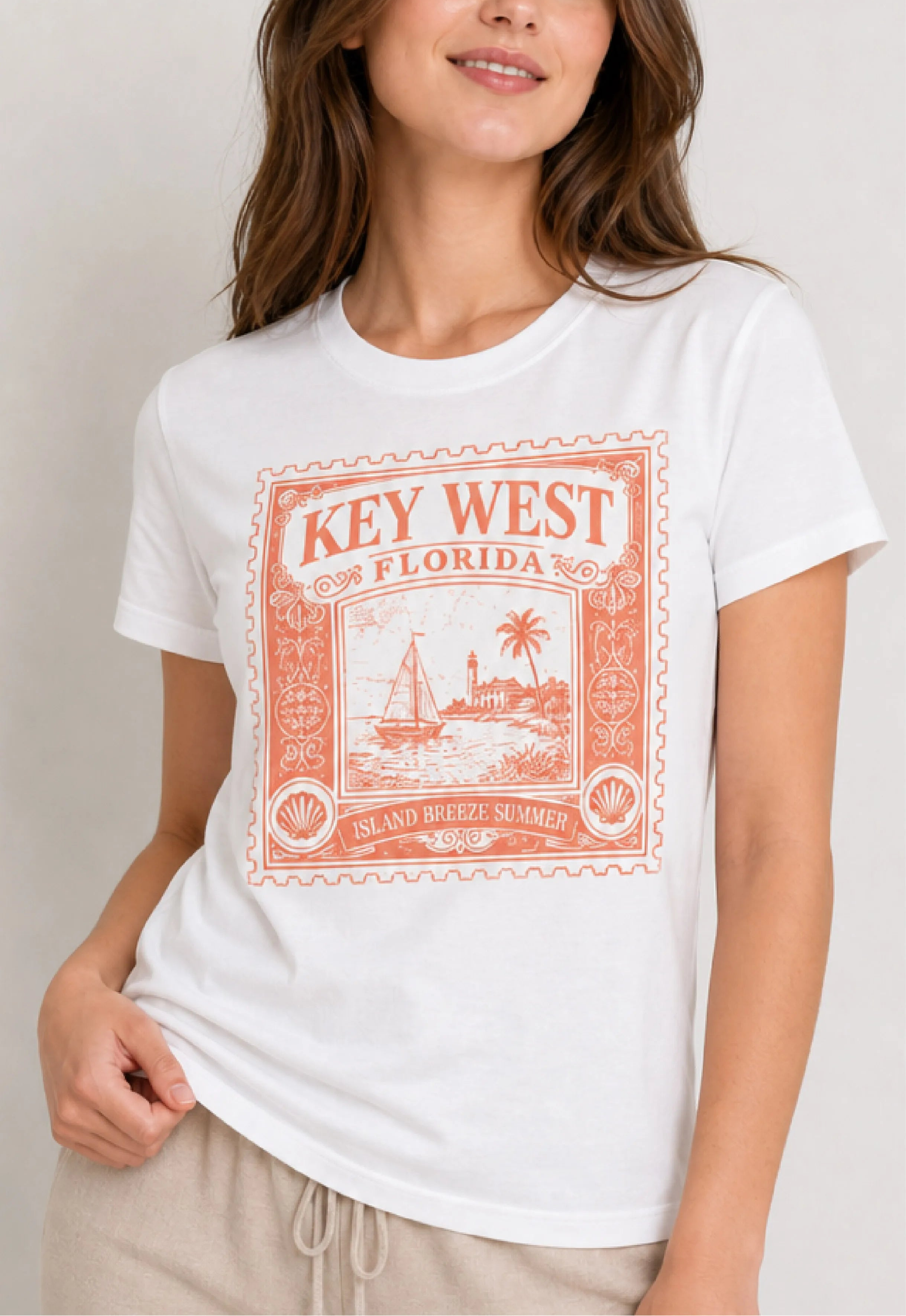 Key West Island Breeze White Tee