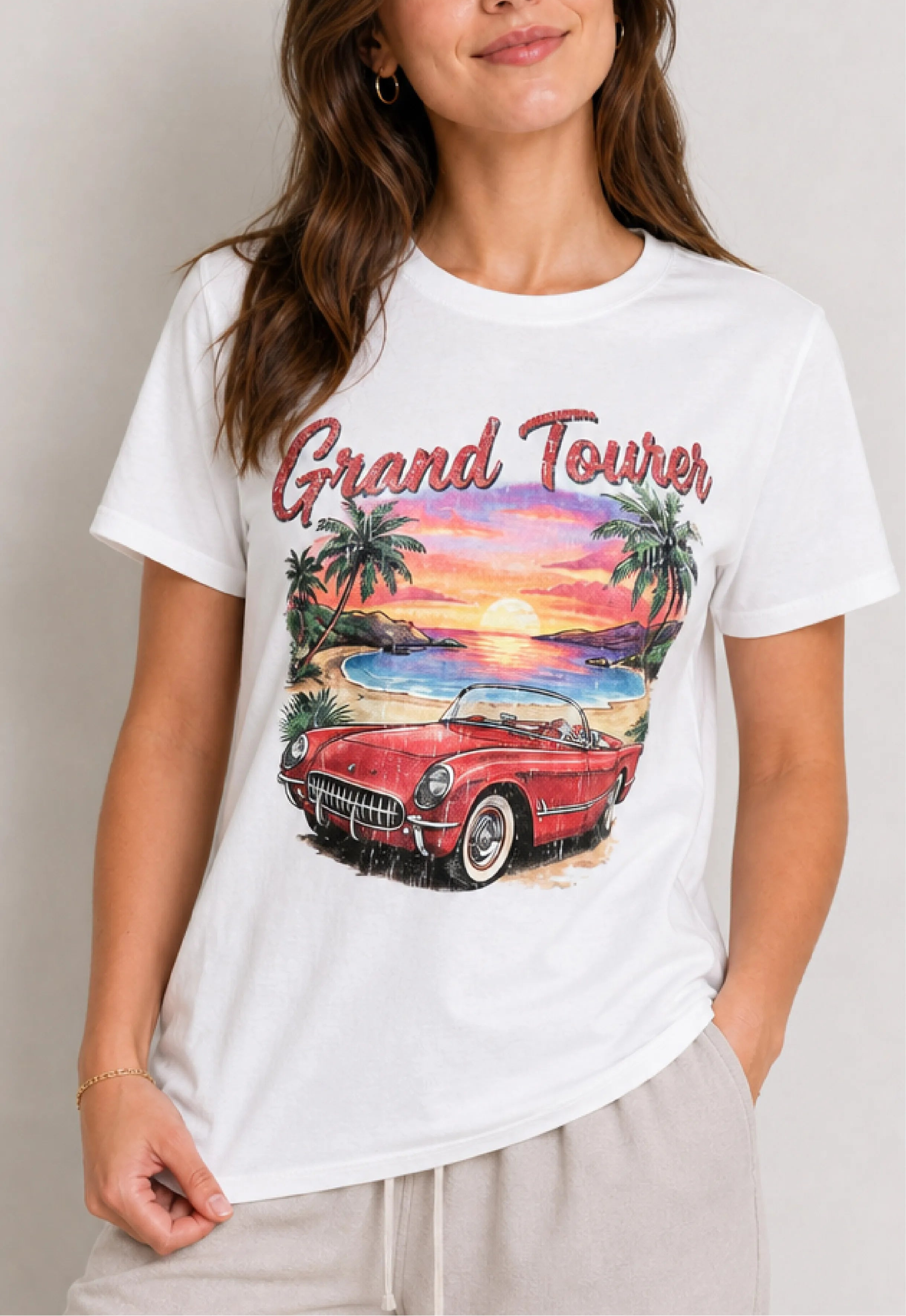 Grand Tour Sunset White Tee