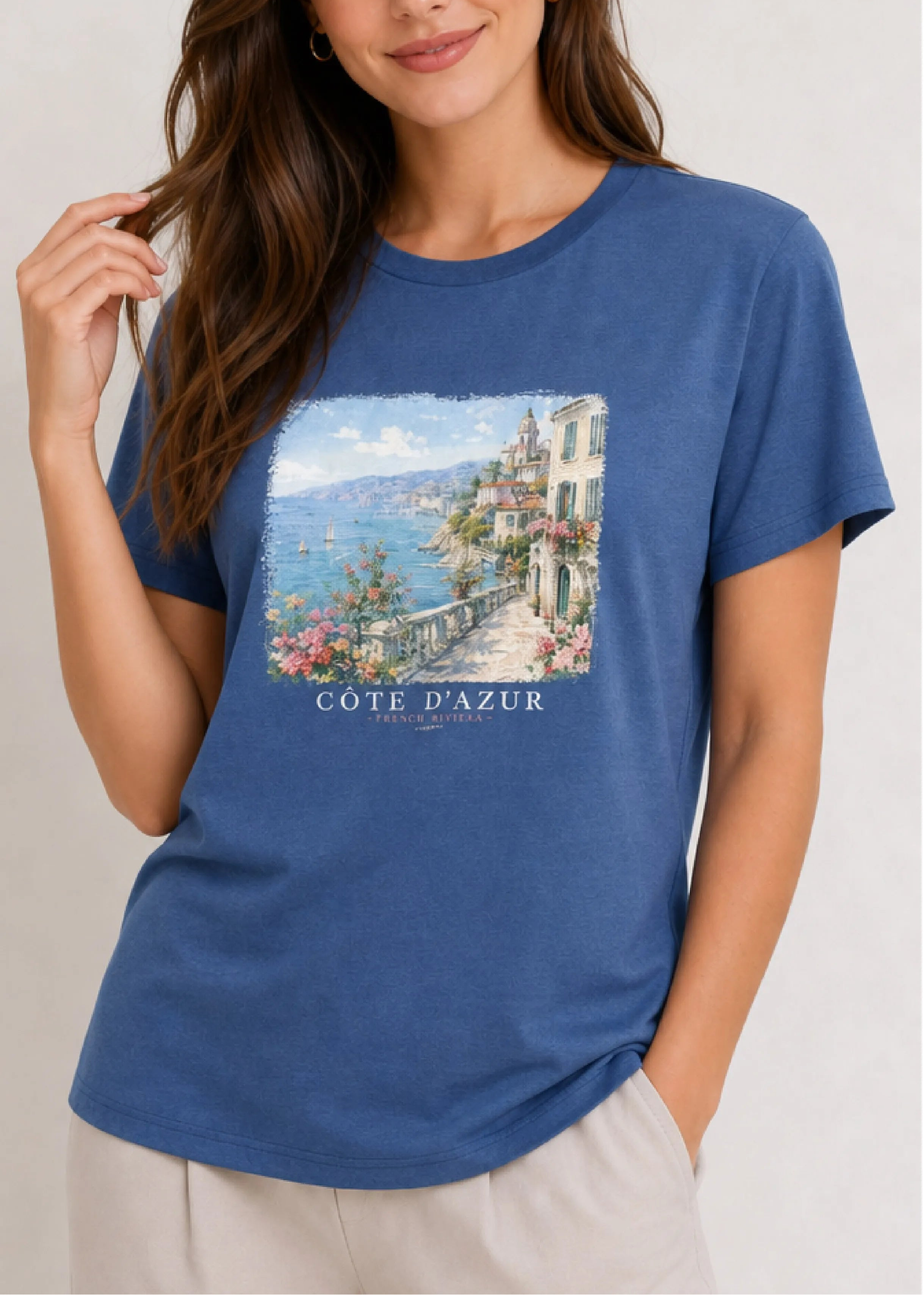 Côte d’Azur Denim Blue Tee