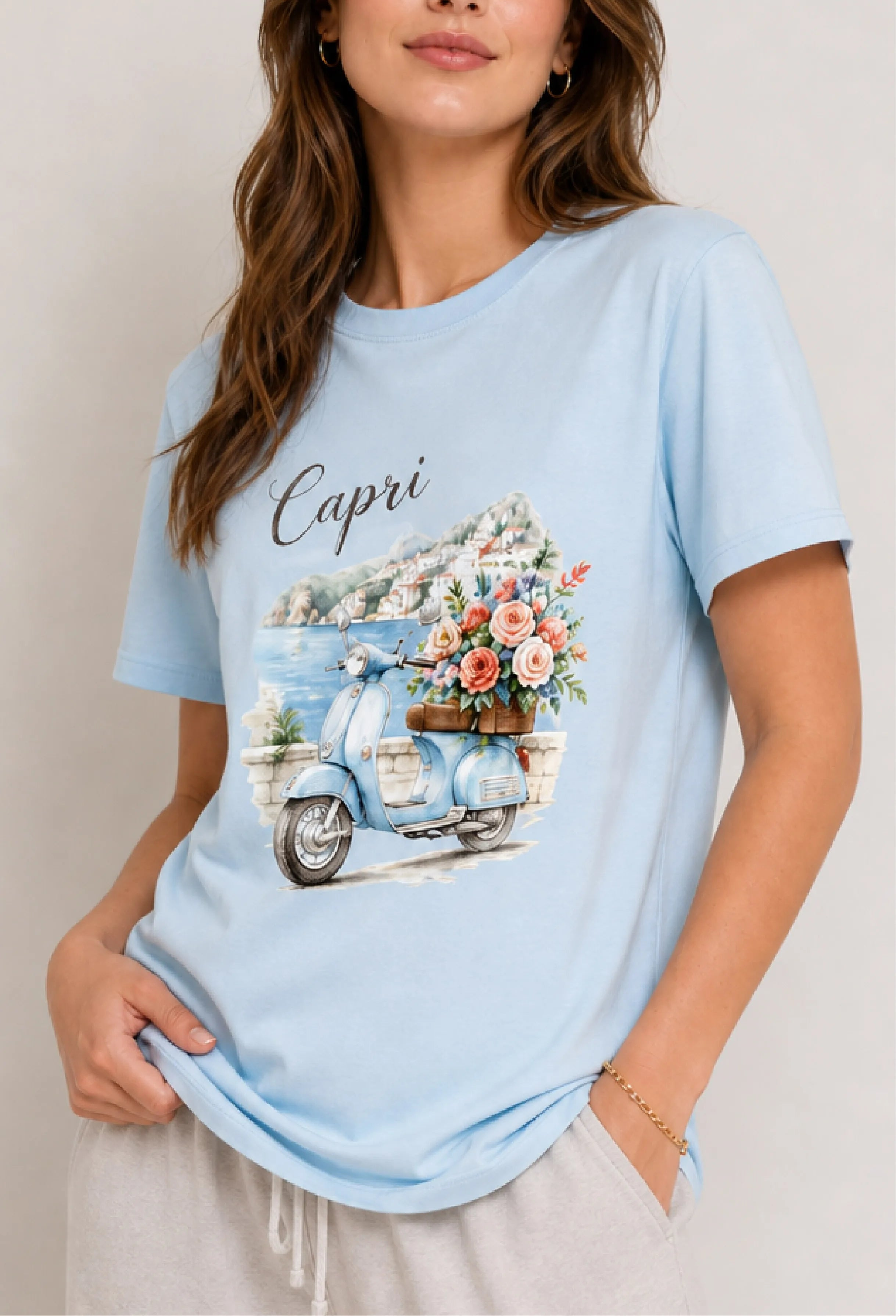 Capri Scooter Sky Blue Tee