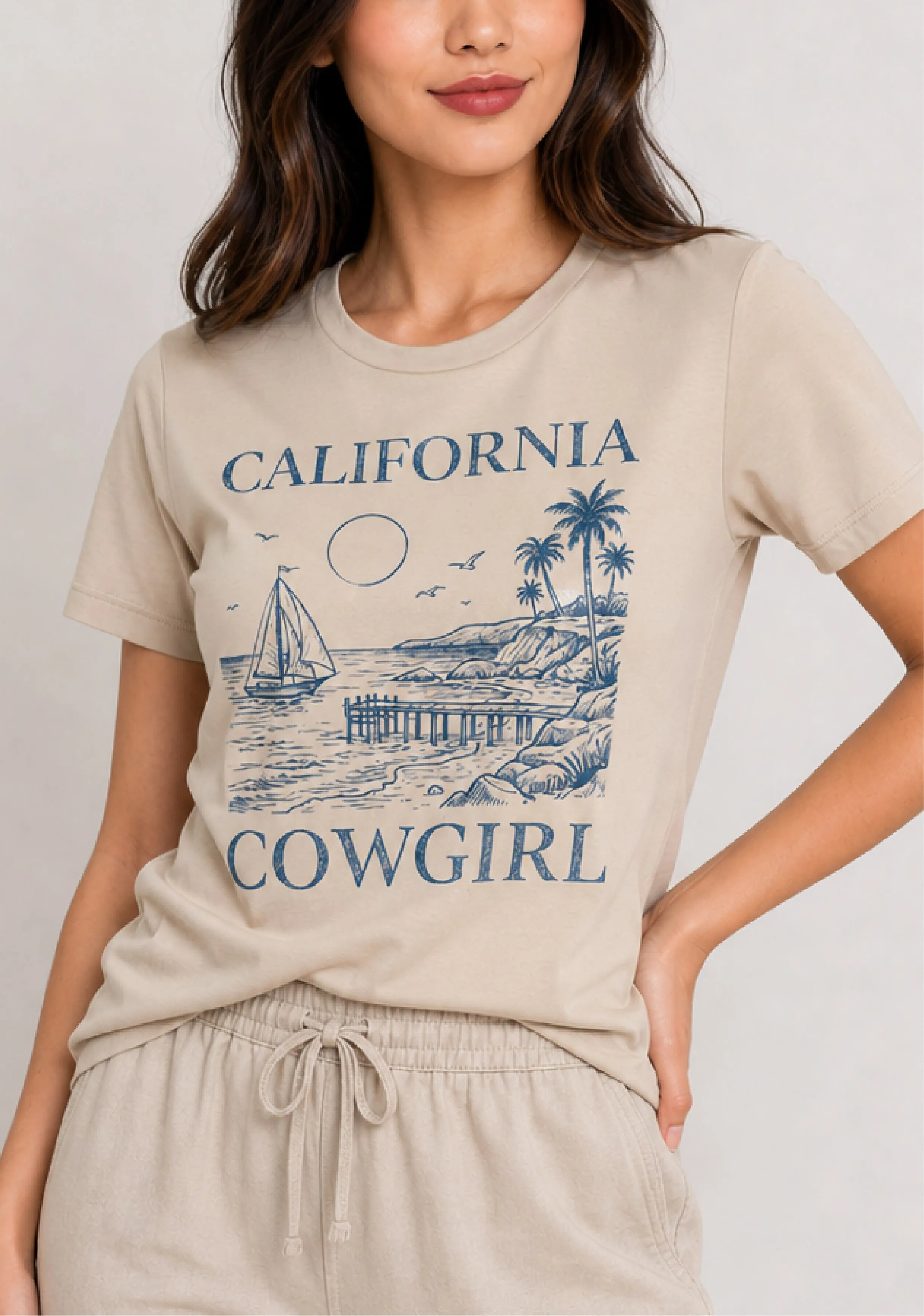 California Cowgirl Sand Tee