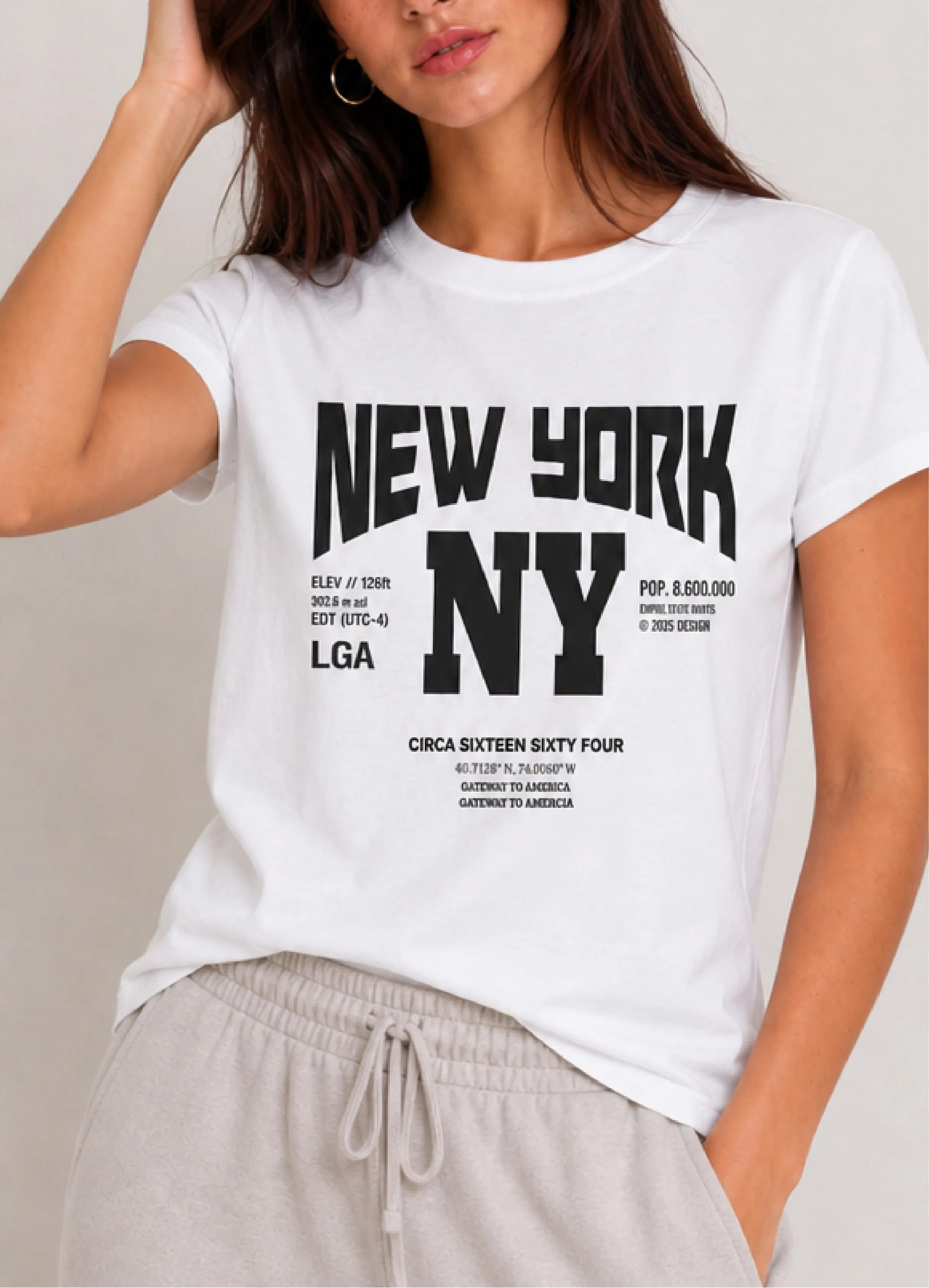 New York Varsity White Tee