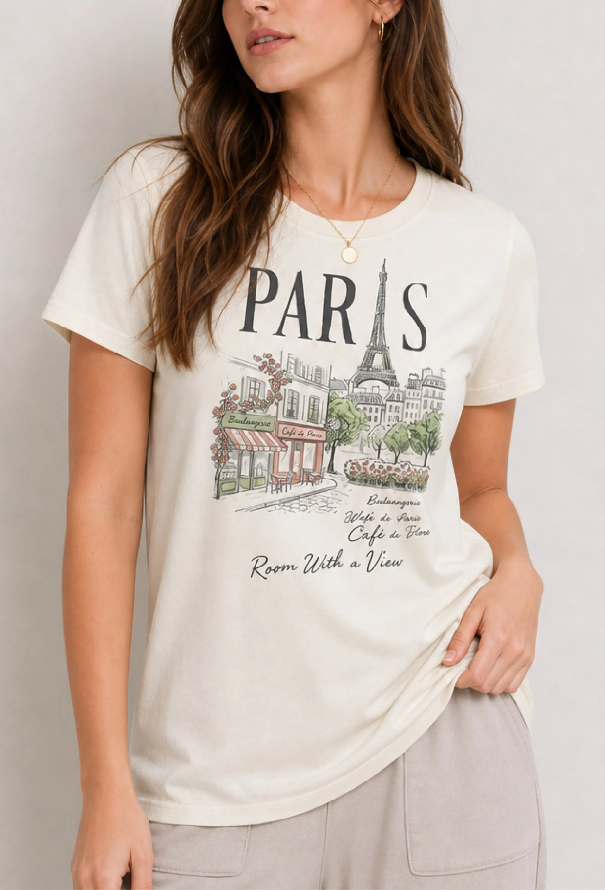 Paris Night Stroll Black Tee