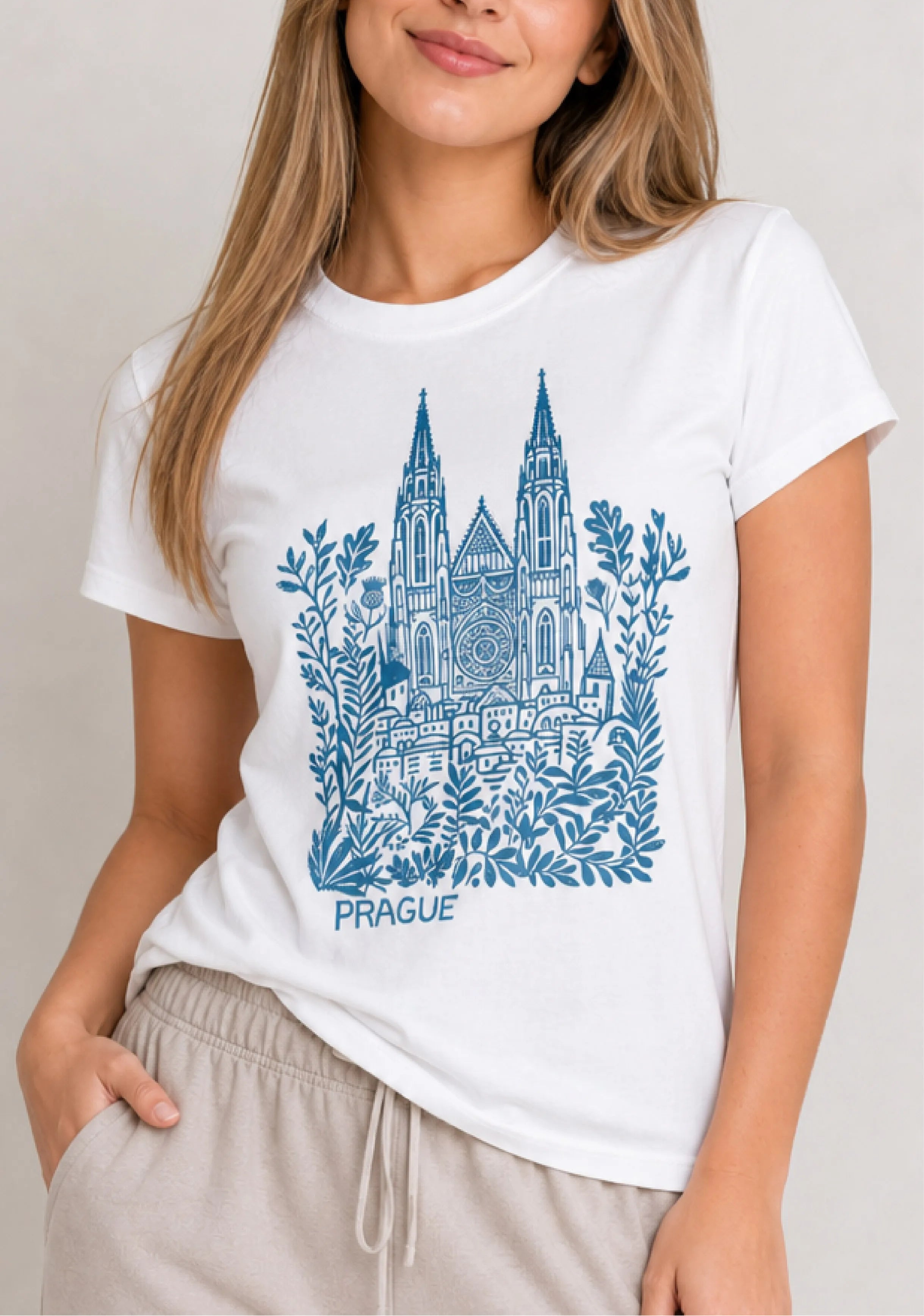 Prague Cathedral White Tee