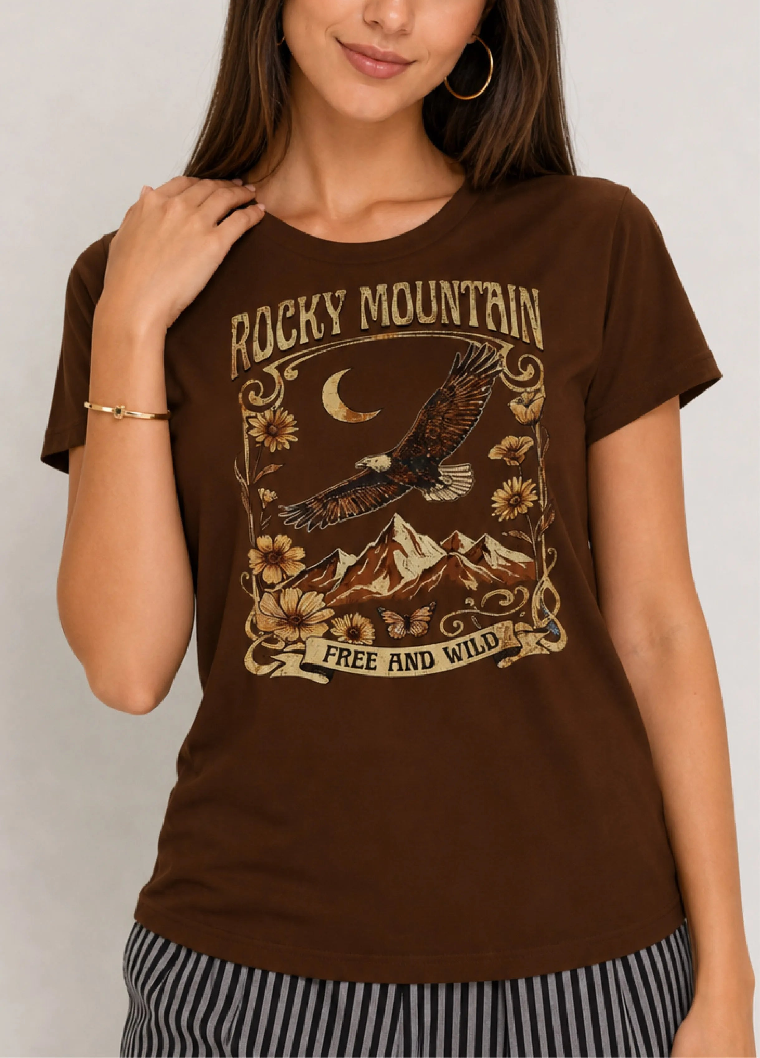 Rocky Mountain Eagle Brown Tee