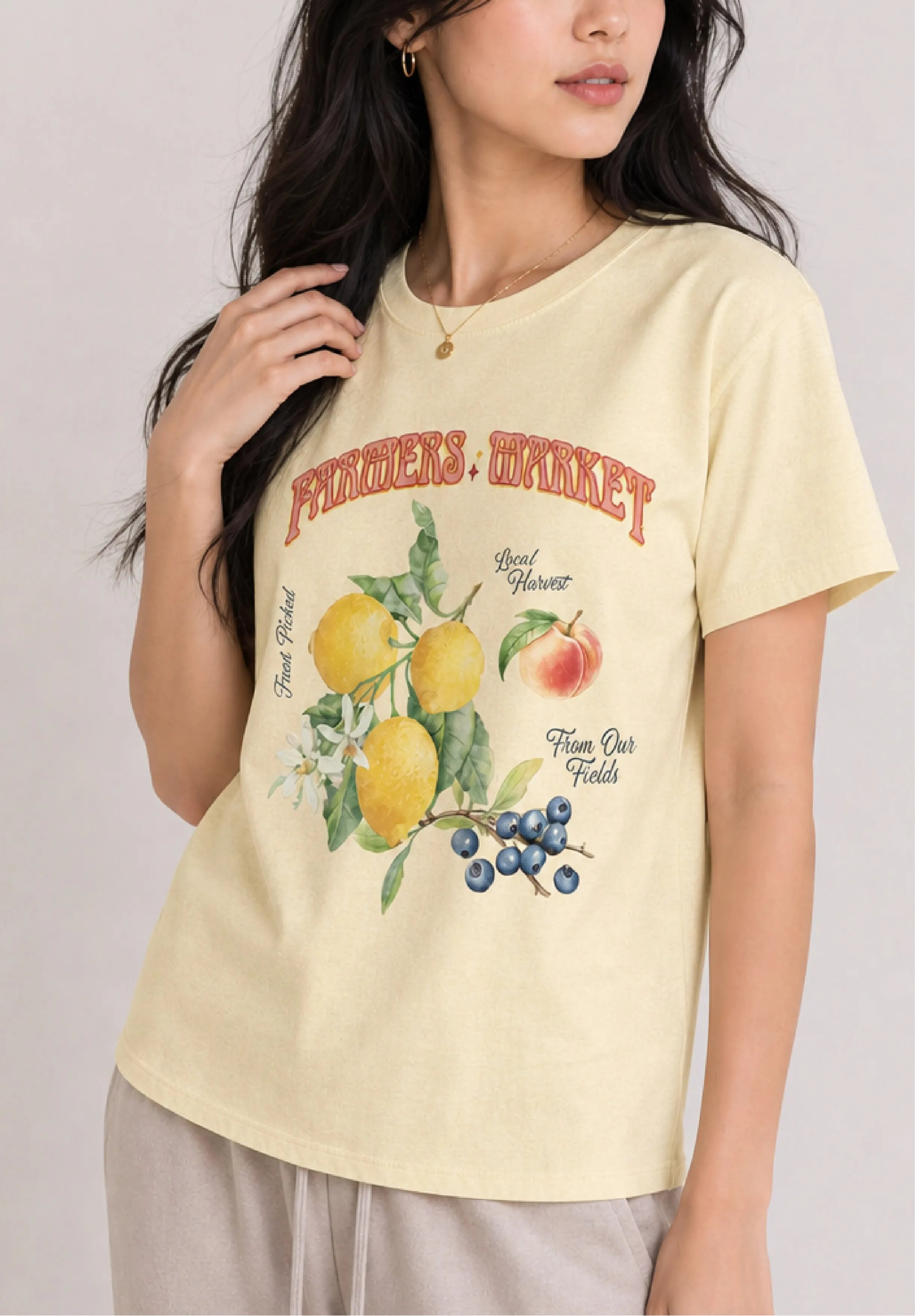 Farmers Market Pale Yellow Tee