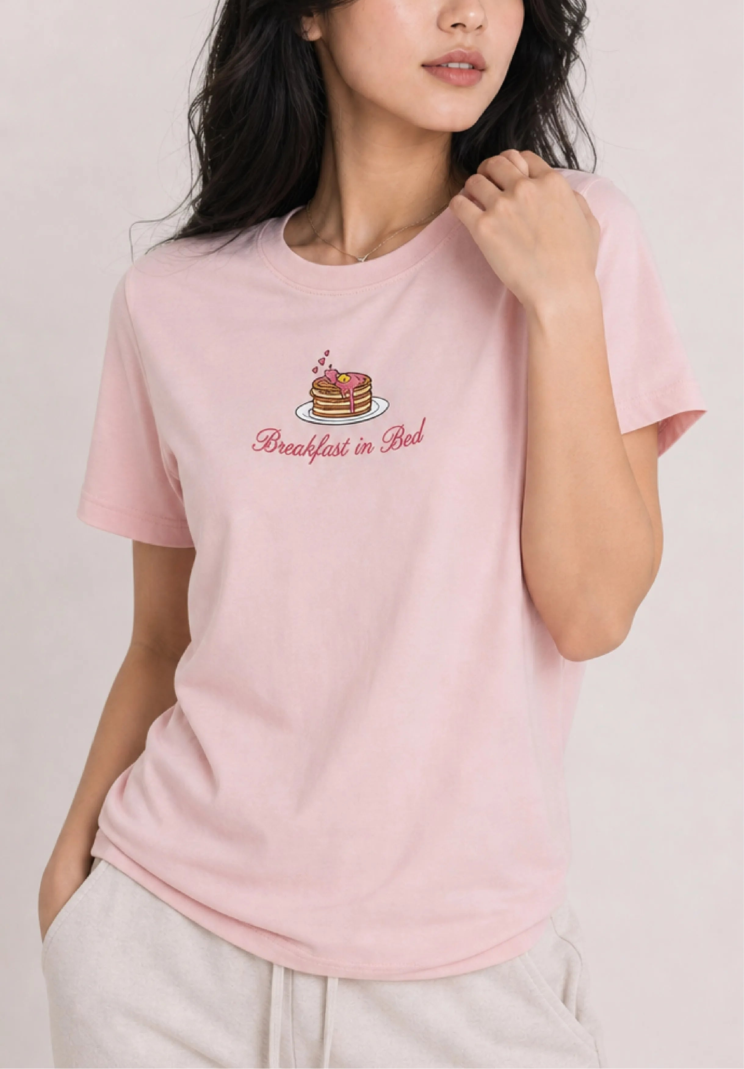 Breakfast In Bed Pink Tee