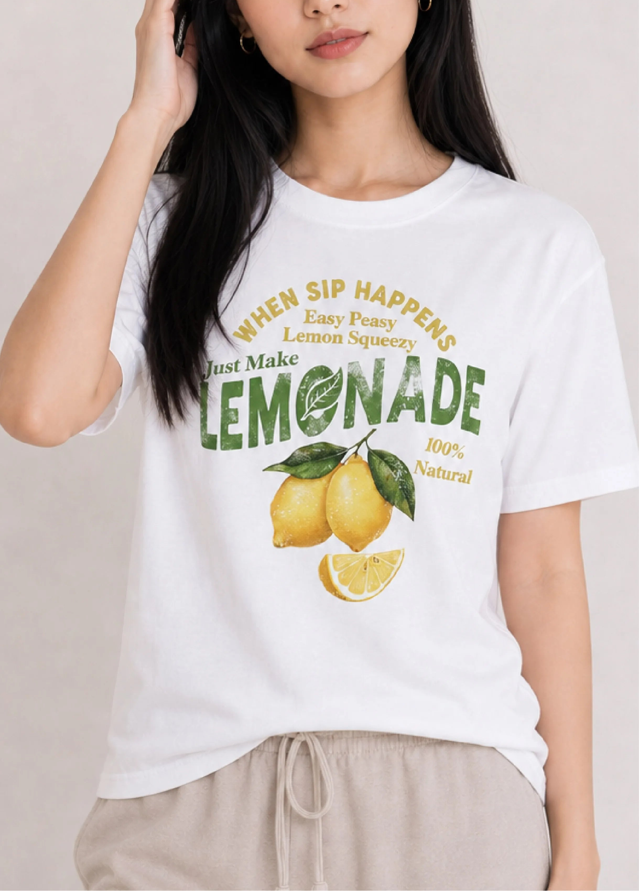 Just Make Lemonade White Tee