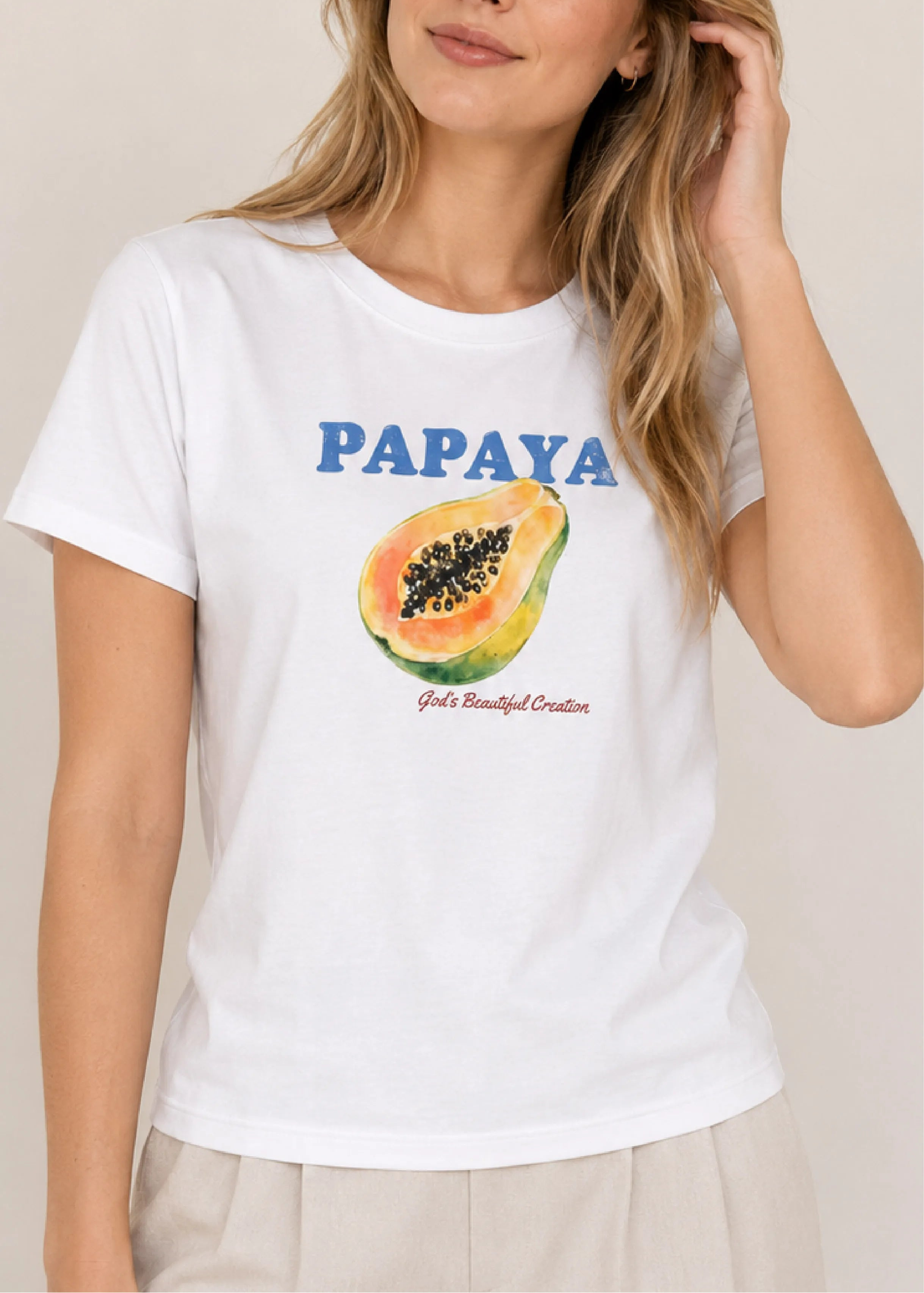 Papaya White Tee