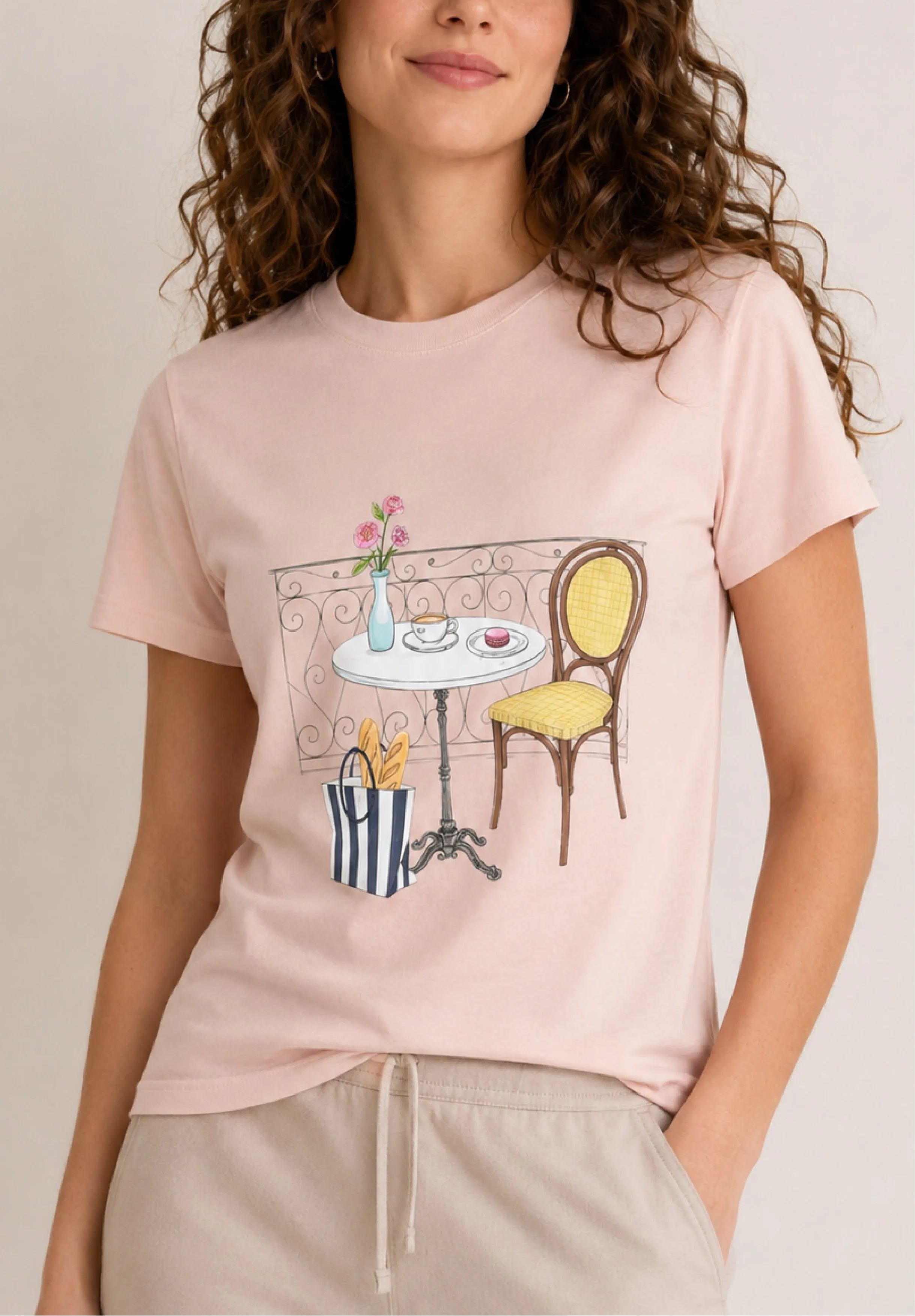 Parisian Café Pink Tee