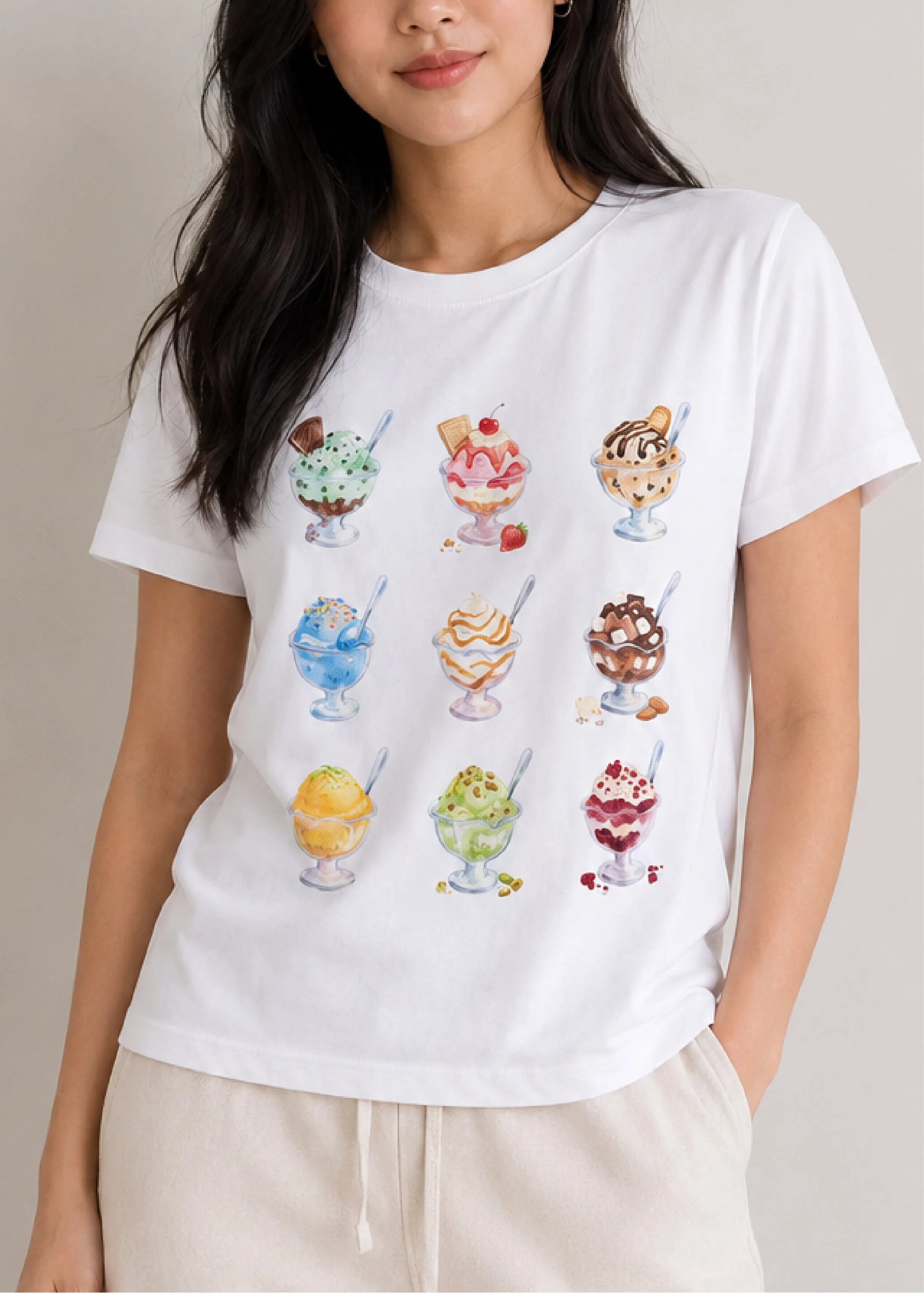 Sundae Selection White Tee