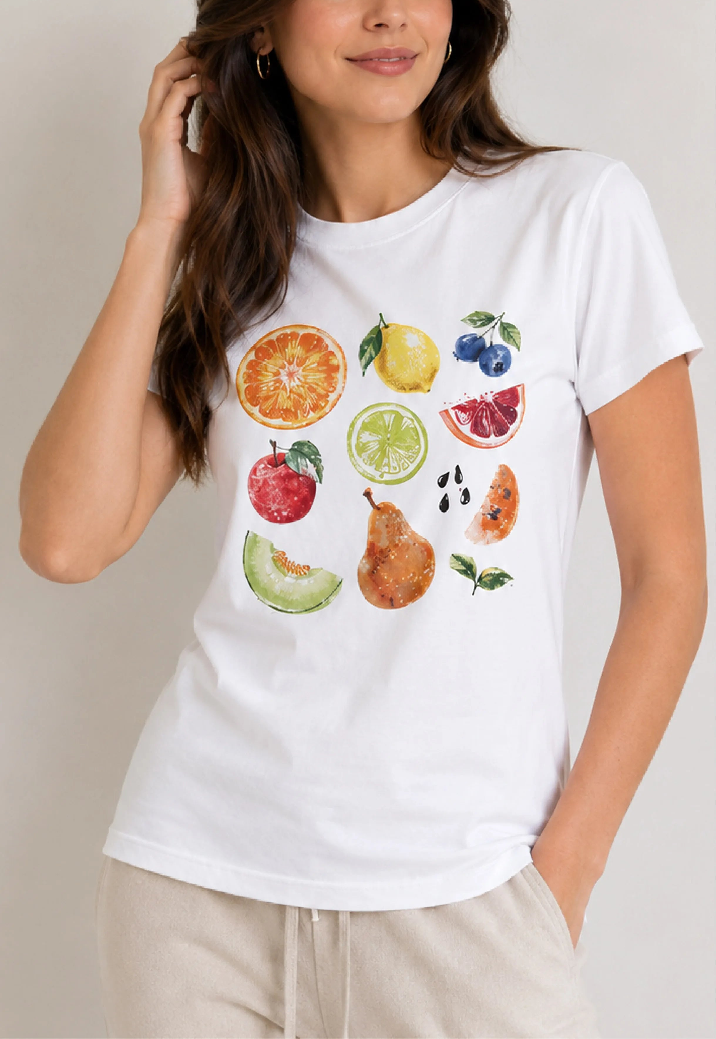 Summer Fruits White Tee