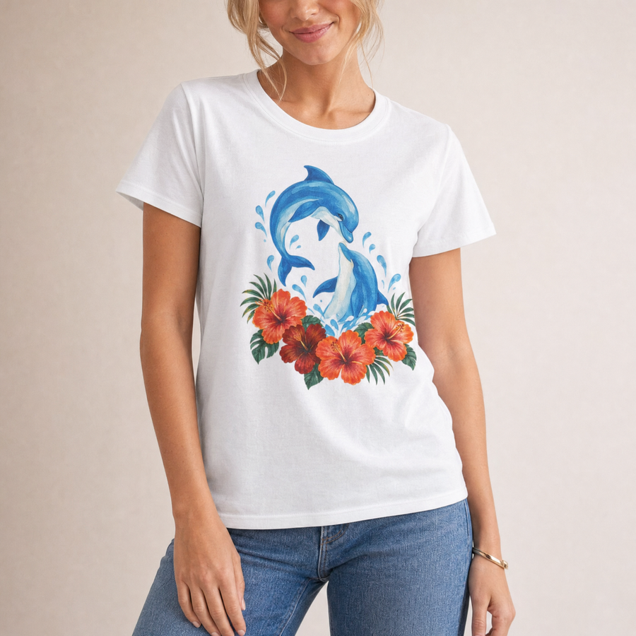 Tropical Dolphin Graphic Tee