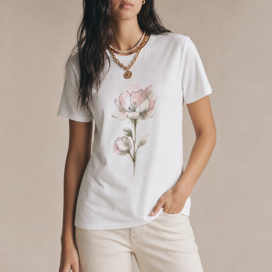 Blush Rose Botanical Graphic Tee