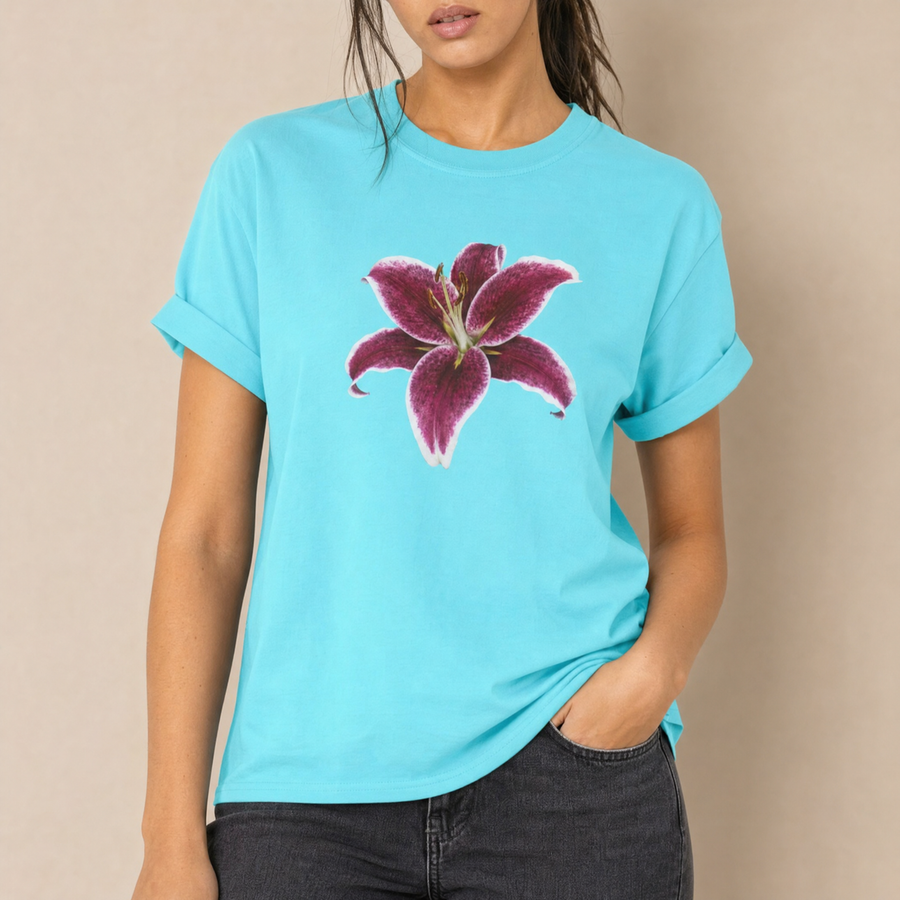Pink Lily Floral Graphic Tee