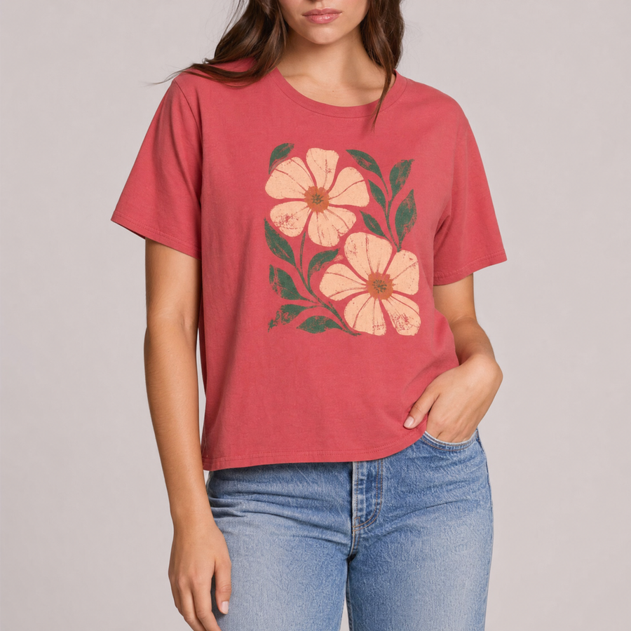Vintage Hibiscus Floral — Graphic Tee