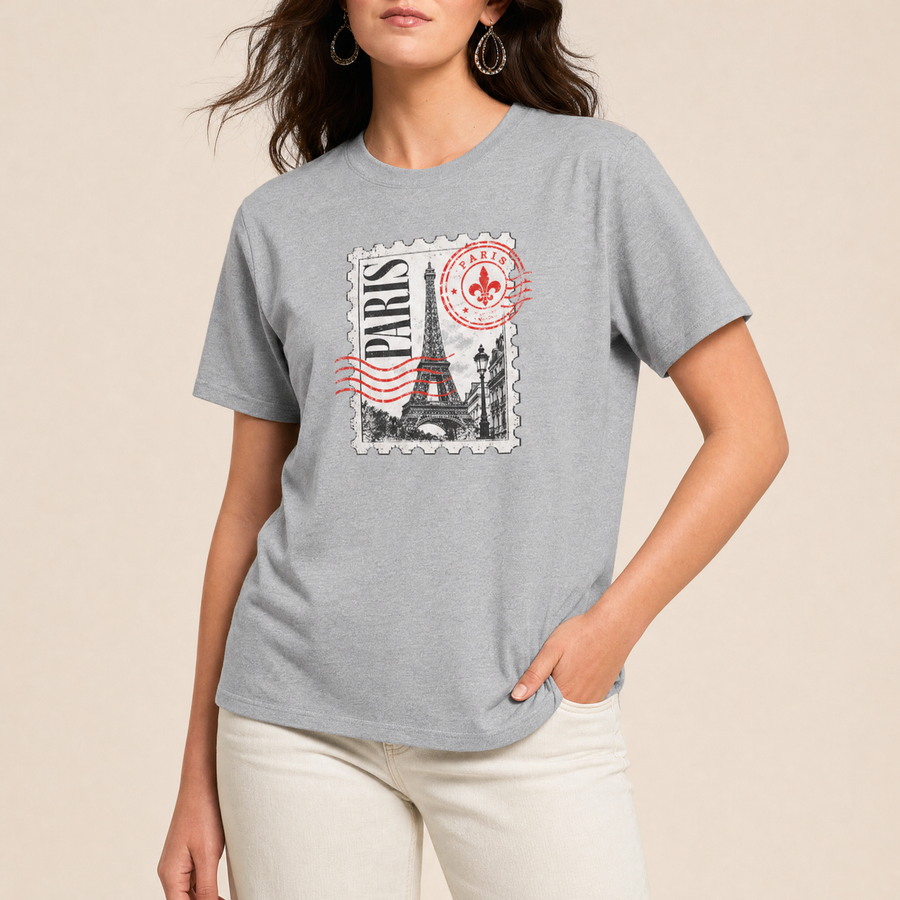 Paris Postage Stamp Graphic Tee
