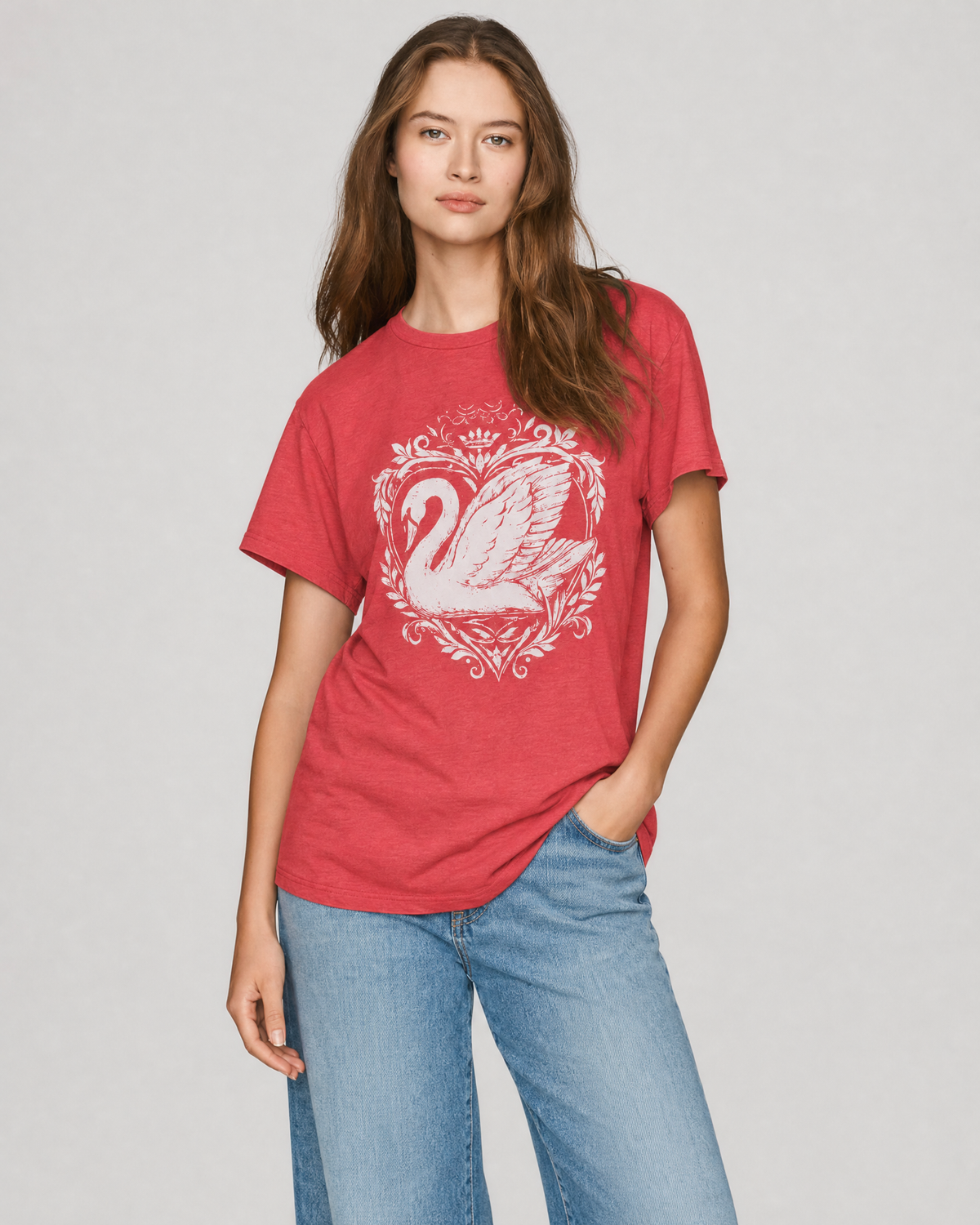 Ornate Swan Art Tee T-Shirt