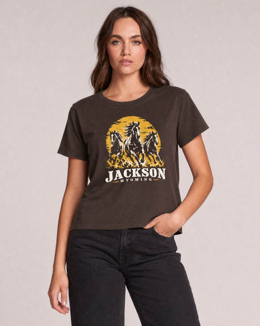 Jackson Wyoming Wild Horses Graphic Tee
