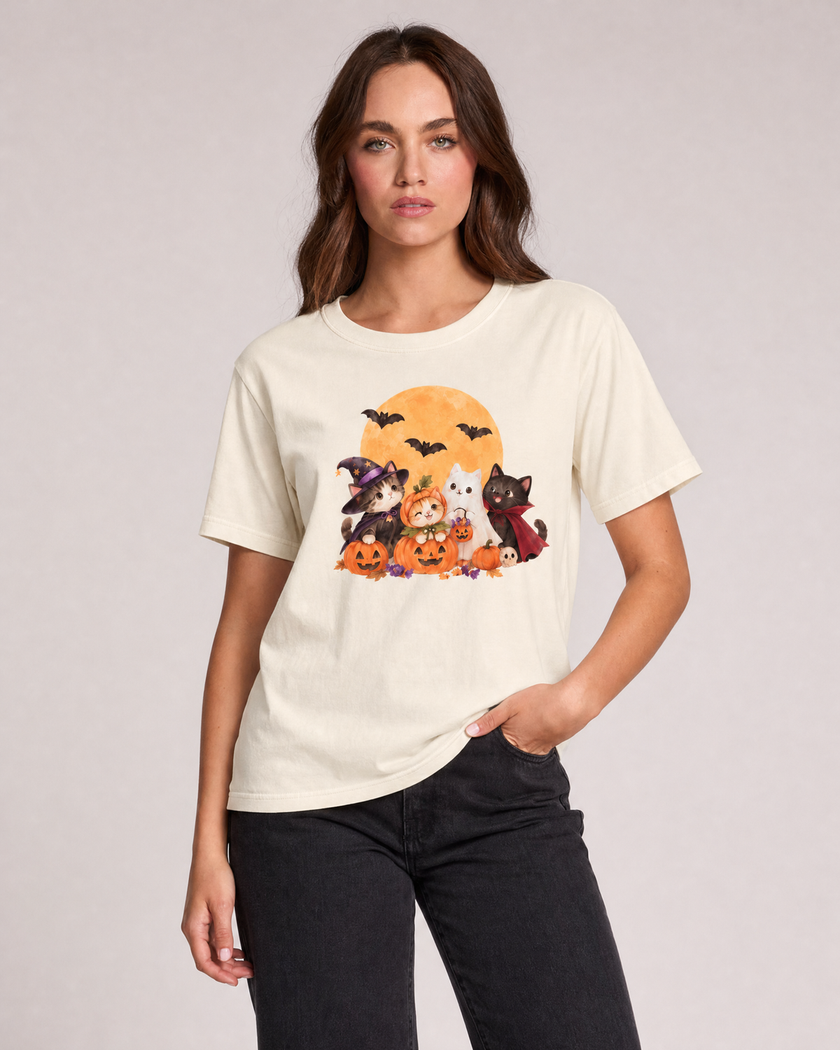 Spooky Cats Halloween Graphic Tee
