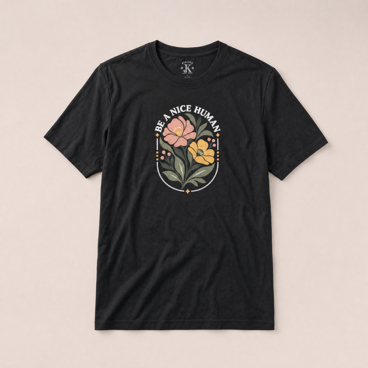 Be a Nice Human Floral — Graphic Tee