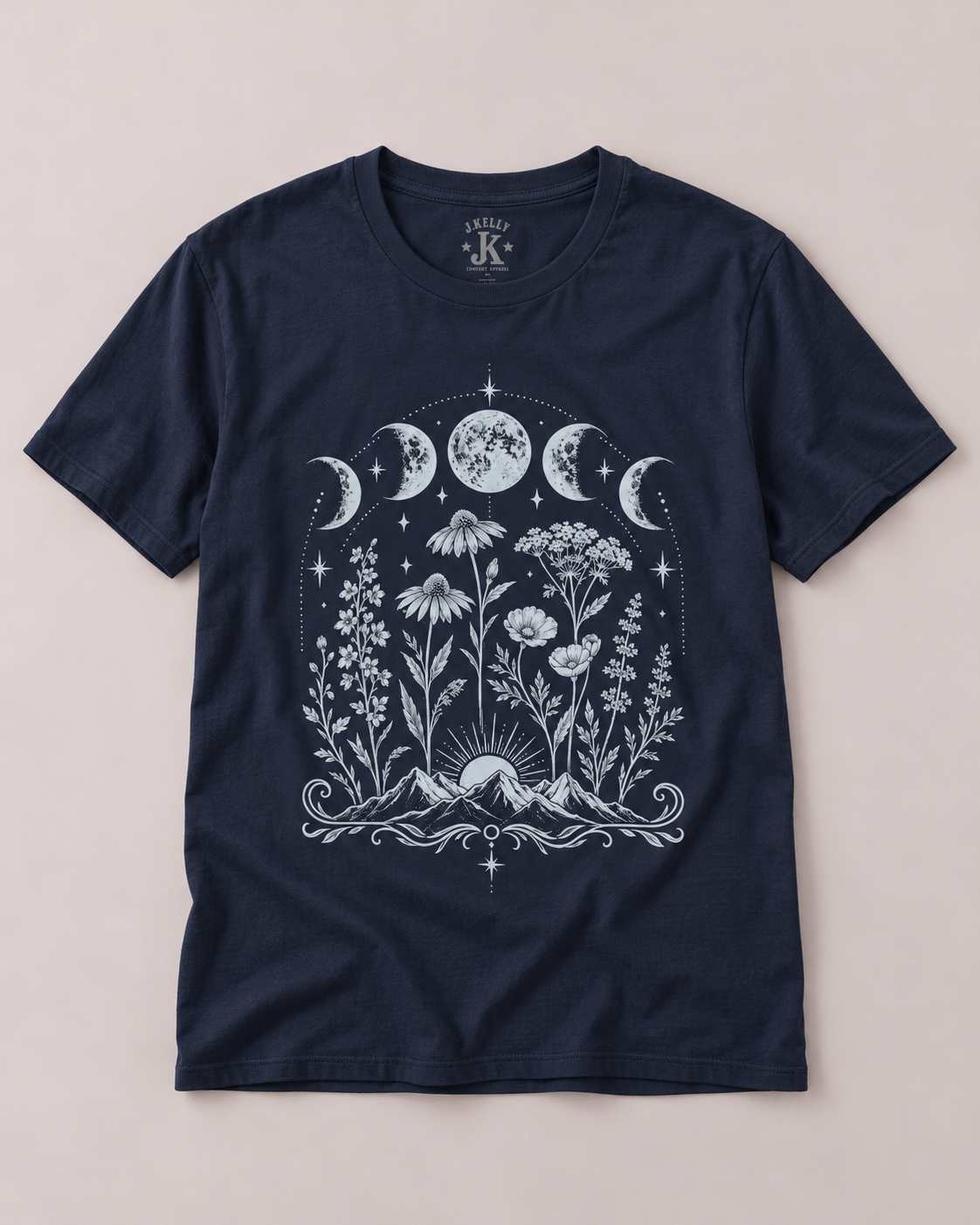 Celestial Moon Phases Wildflower T-Shirt