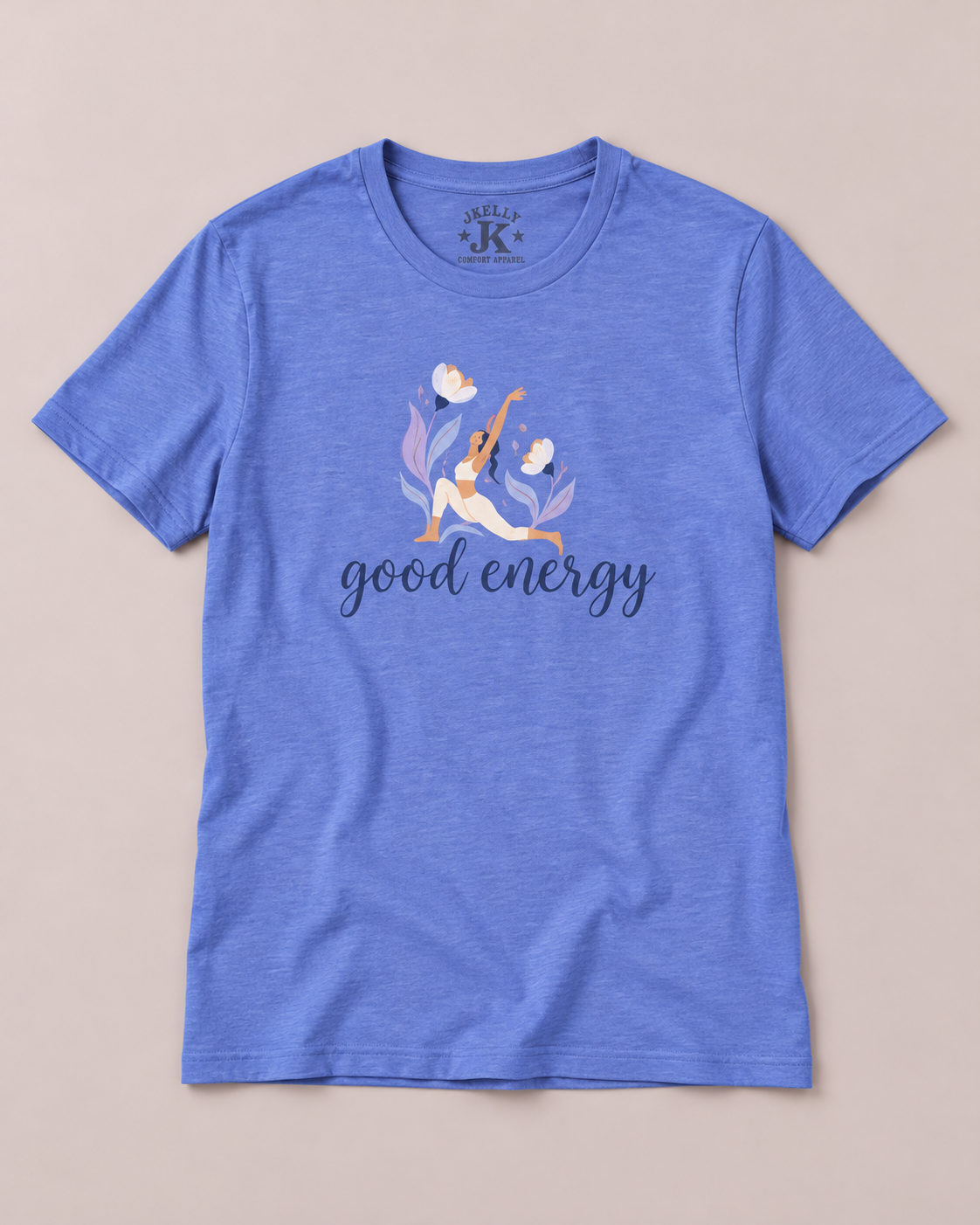 Good Energy Yoga Graphic Tee – Boho Floral Wellness Shirt