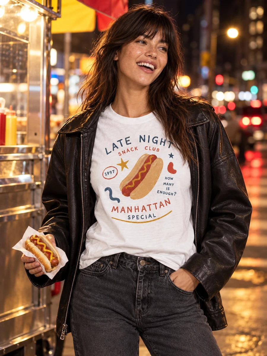 Late Night Manhattan Special Hot Dog T-Shirt