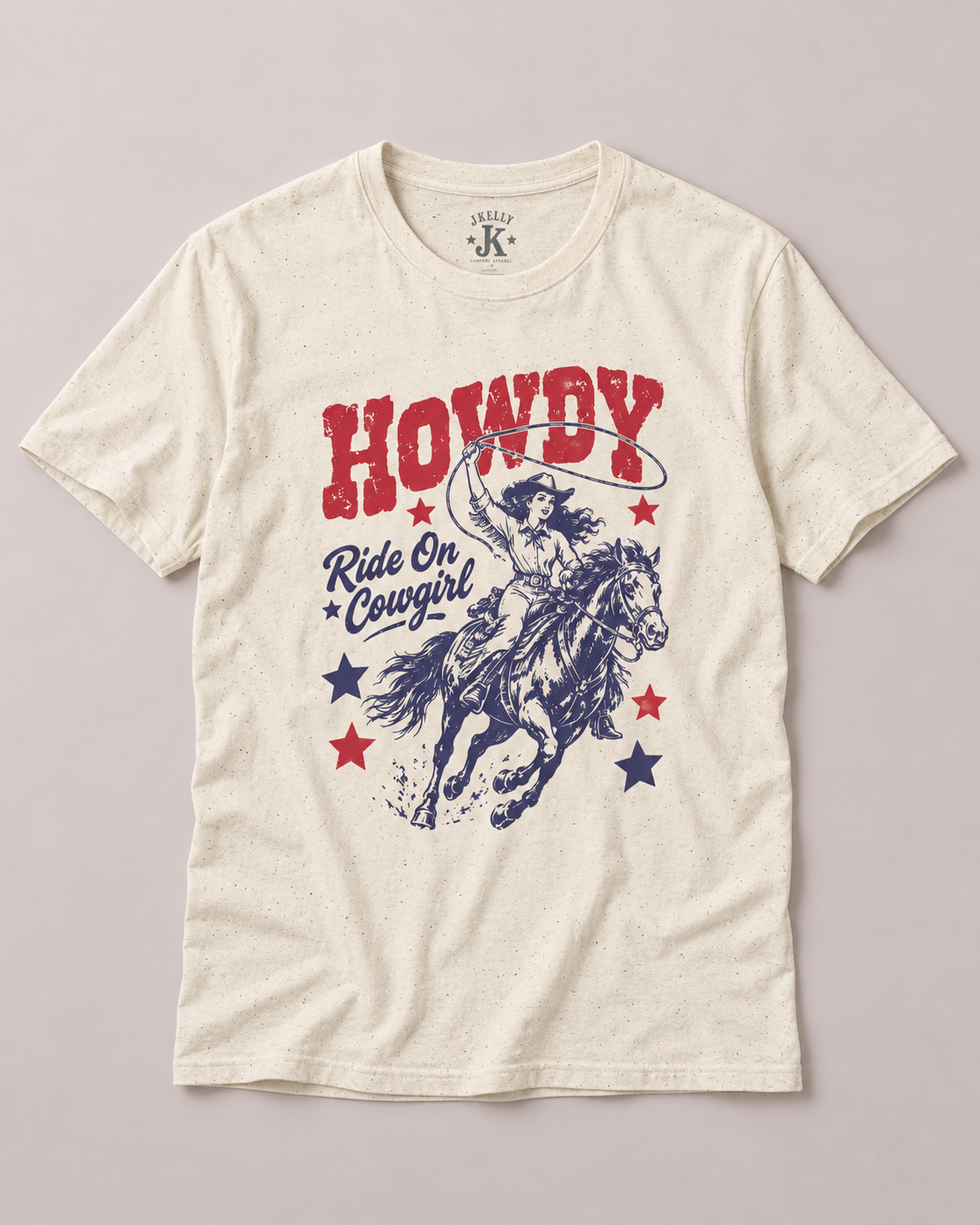 Howdy Ride On Cowgirl Graphic Tee – Vintage Western Rodeo Shirt