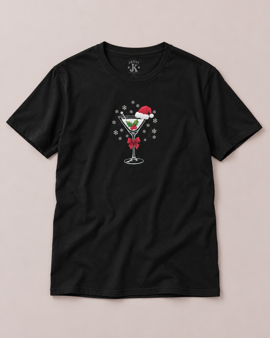 Merry Martini Graphic Tee – Festive Holiday Cocktail Shirt