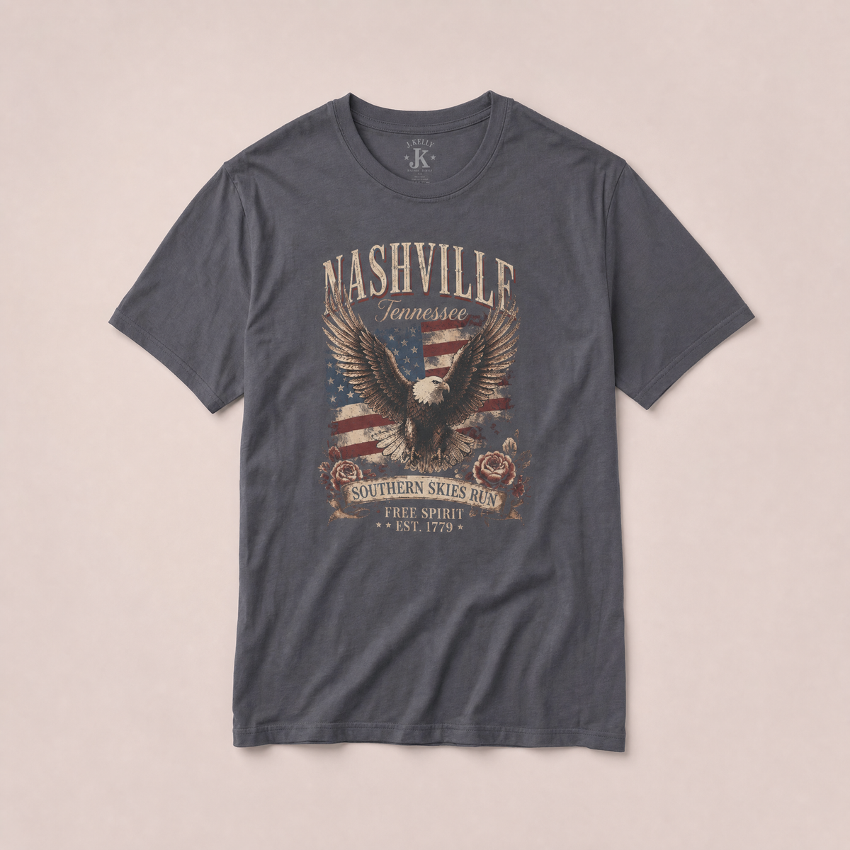 Nashville Freebird graphic tee in dark charcoal – view 2