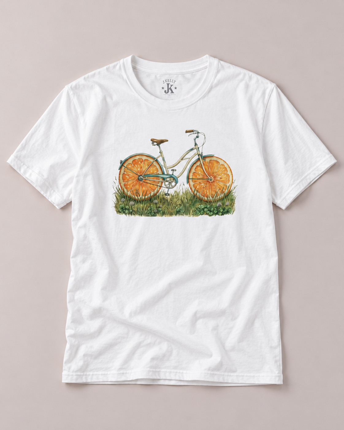 Orange Slice Bicycle Graphic Tee – Vintage Citrus Bike Shirt