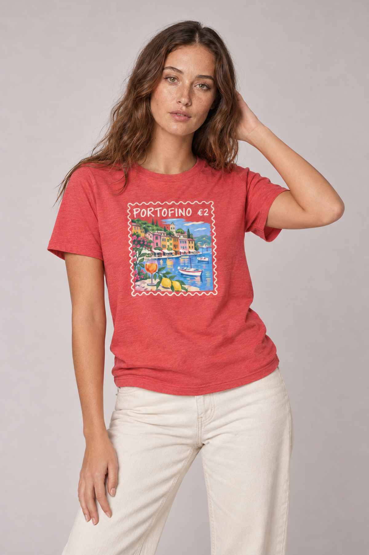 Portofino Italy Graphic Tee – Vintage Italian Riviera Postcard Shirt