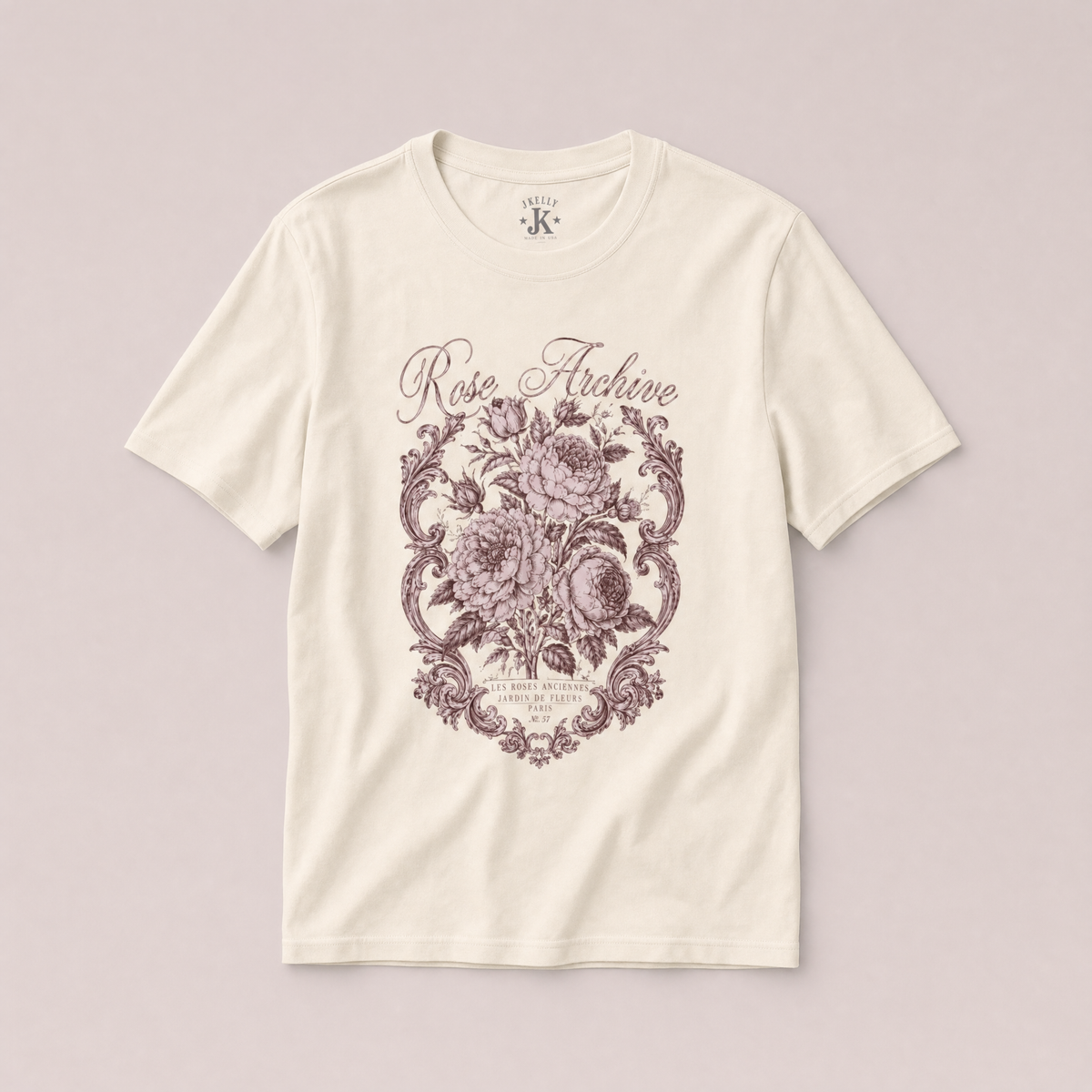 Rose Archive Botanical graphic tee in soft natural – view 2
