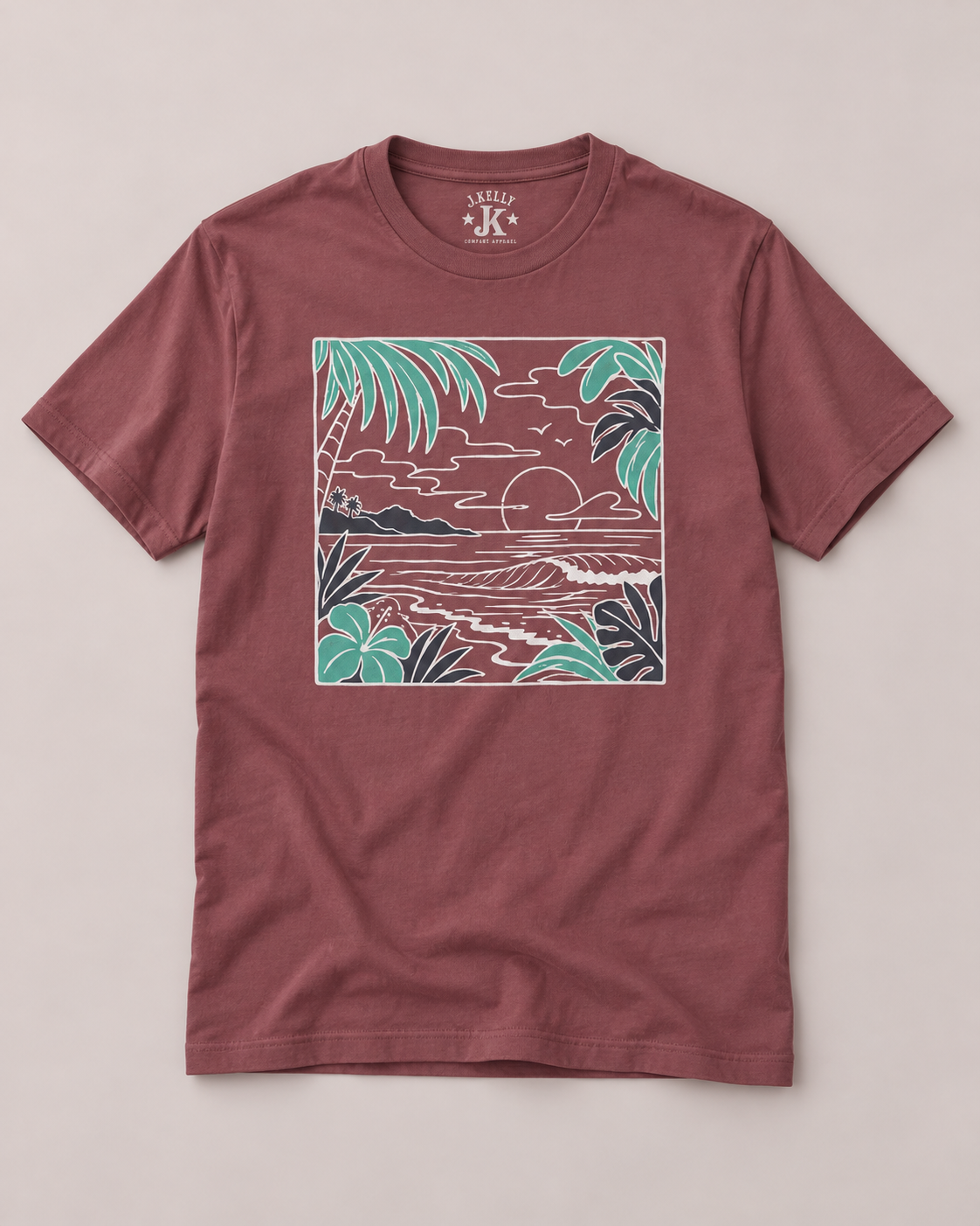 Tropical Sunset Nature Graphic T-Shirt