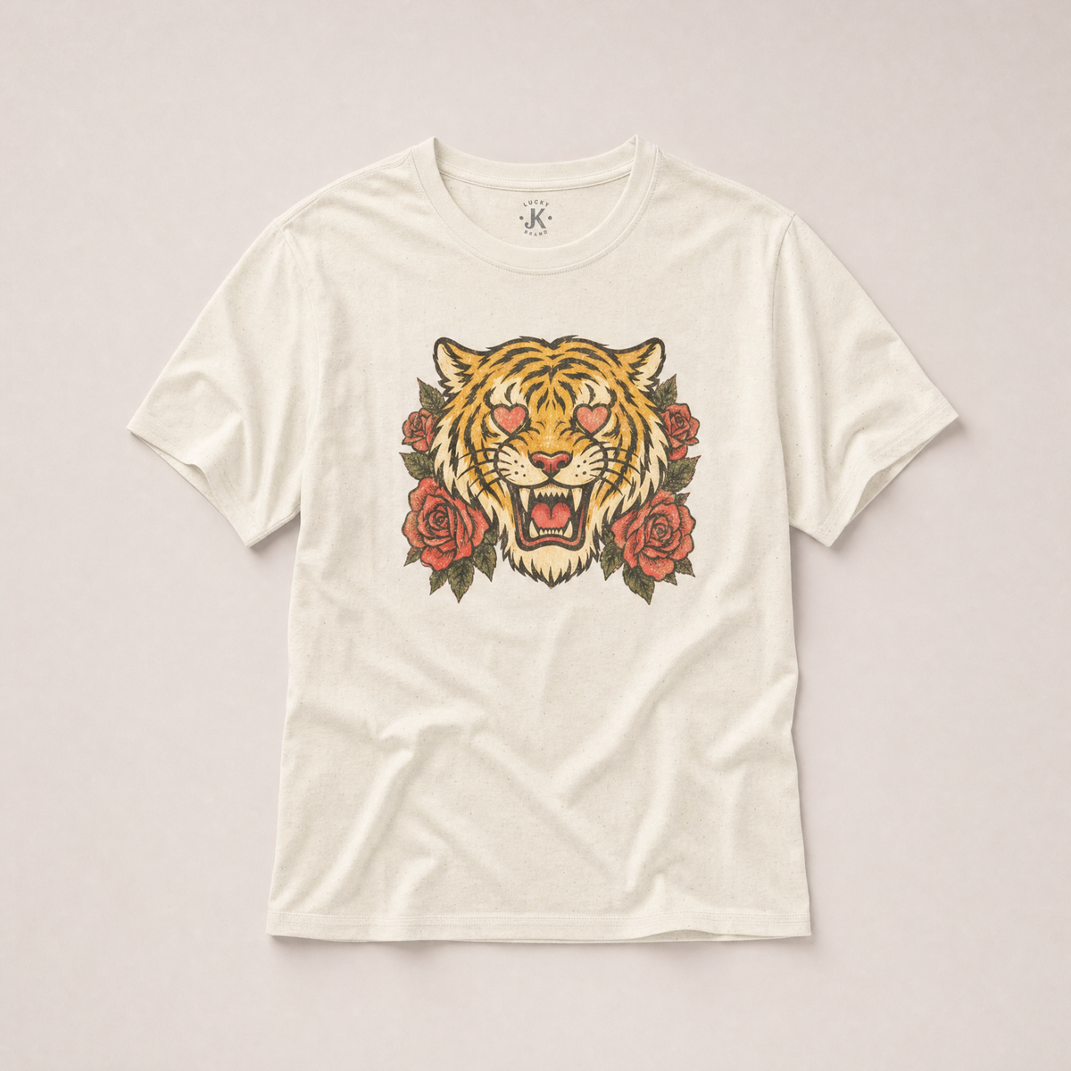 Vintage Tiger & Roses — Graphic Tee