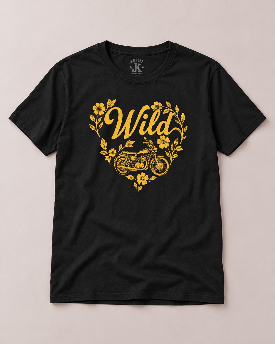 Wild Motorcycle Graphic Tee – Vintage Biker Floral Shirt