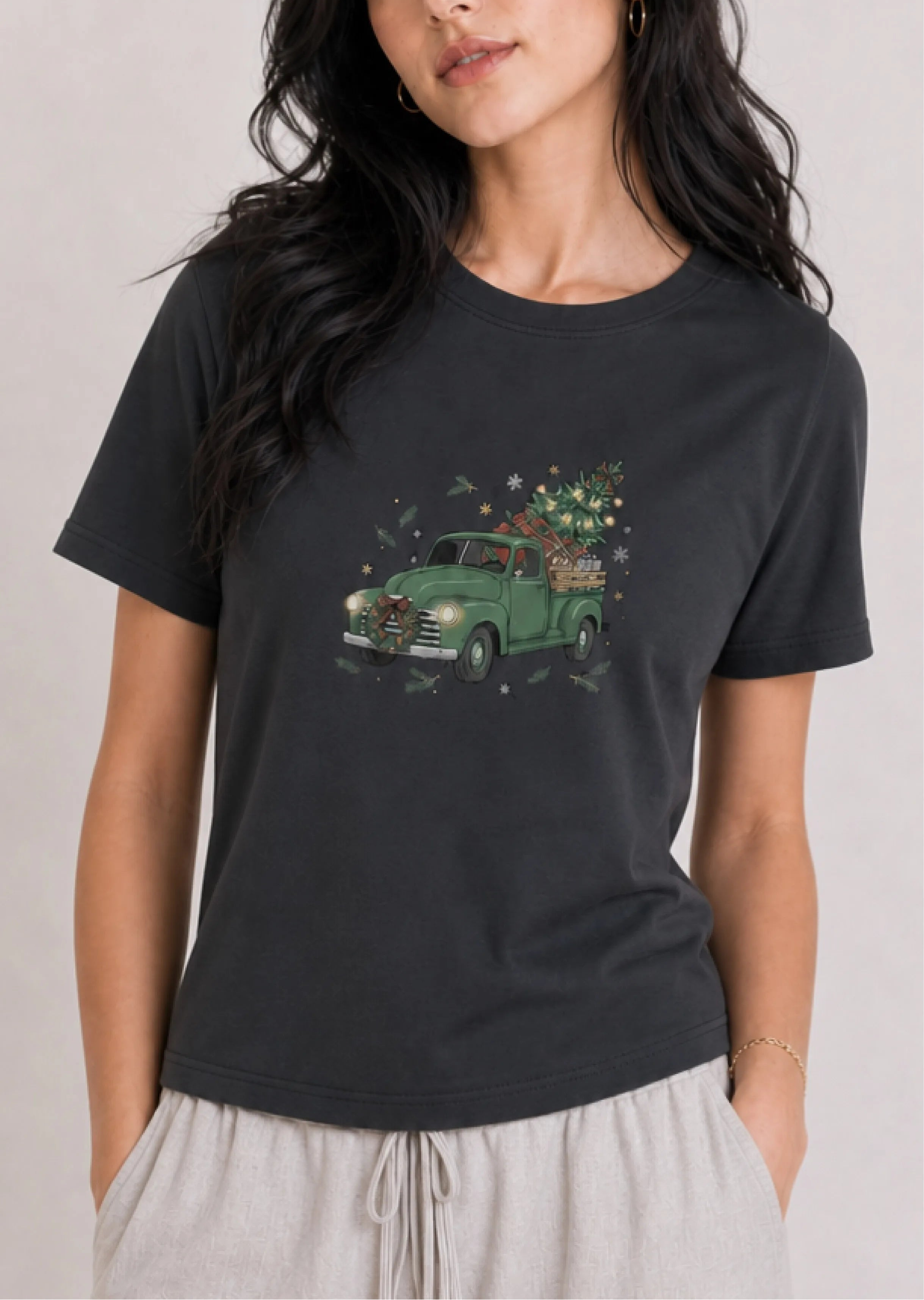 Christmas Pickup Charcoal Tee