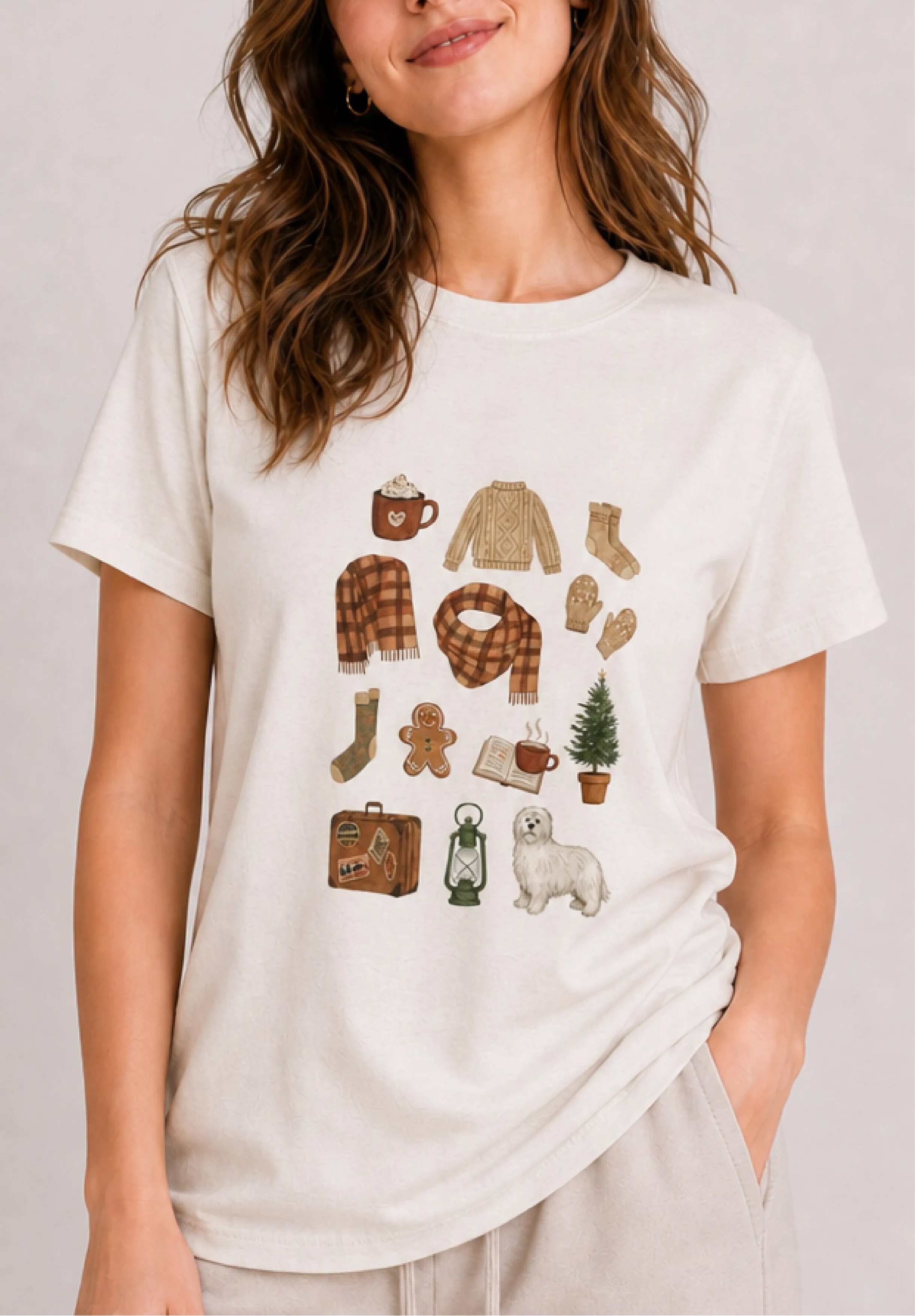 Cozy Cabin Ivory Tee