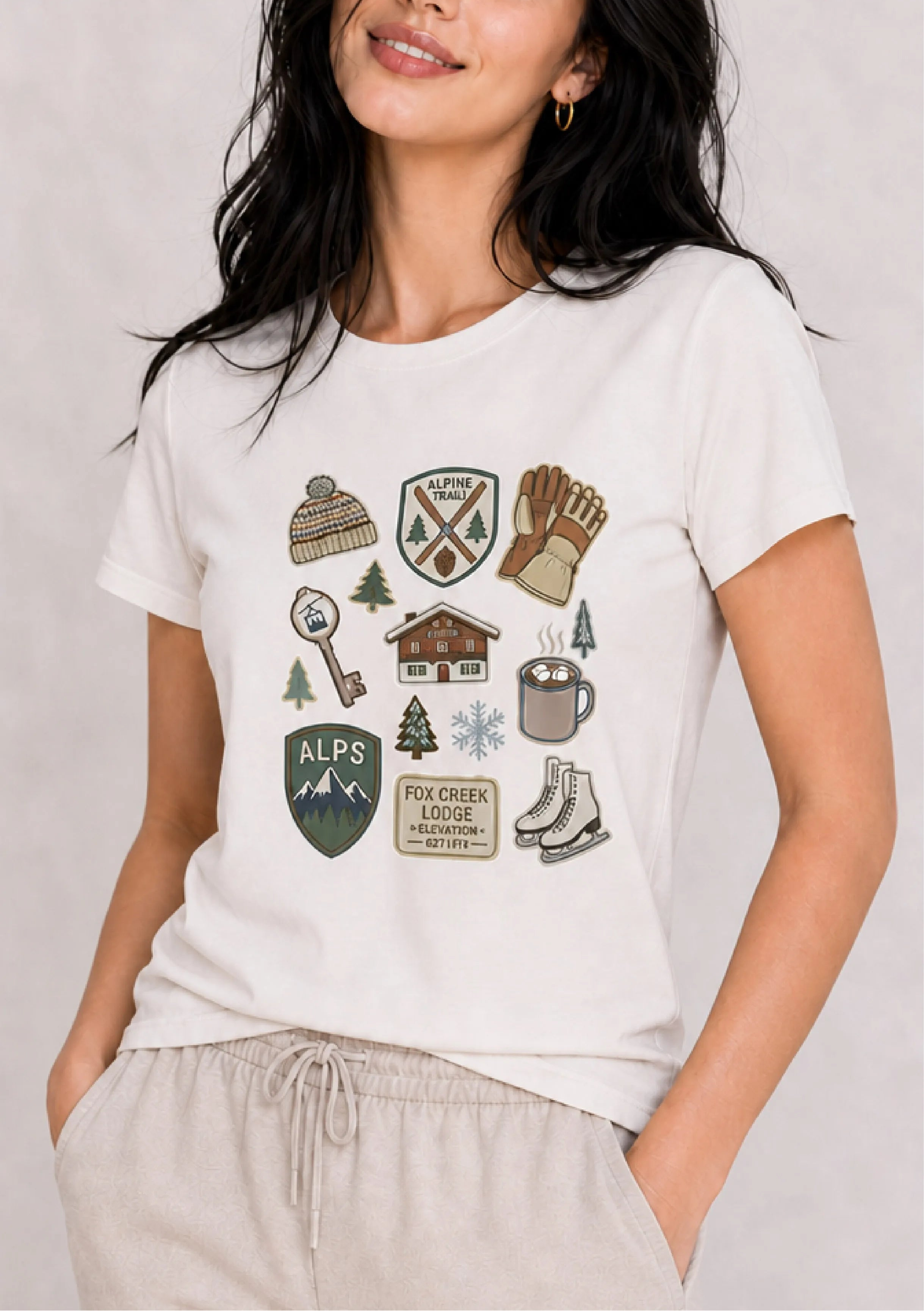 Alpine Trails Ivory Tee