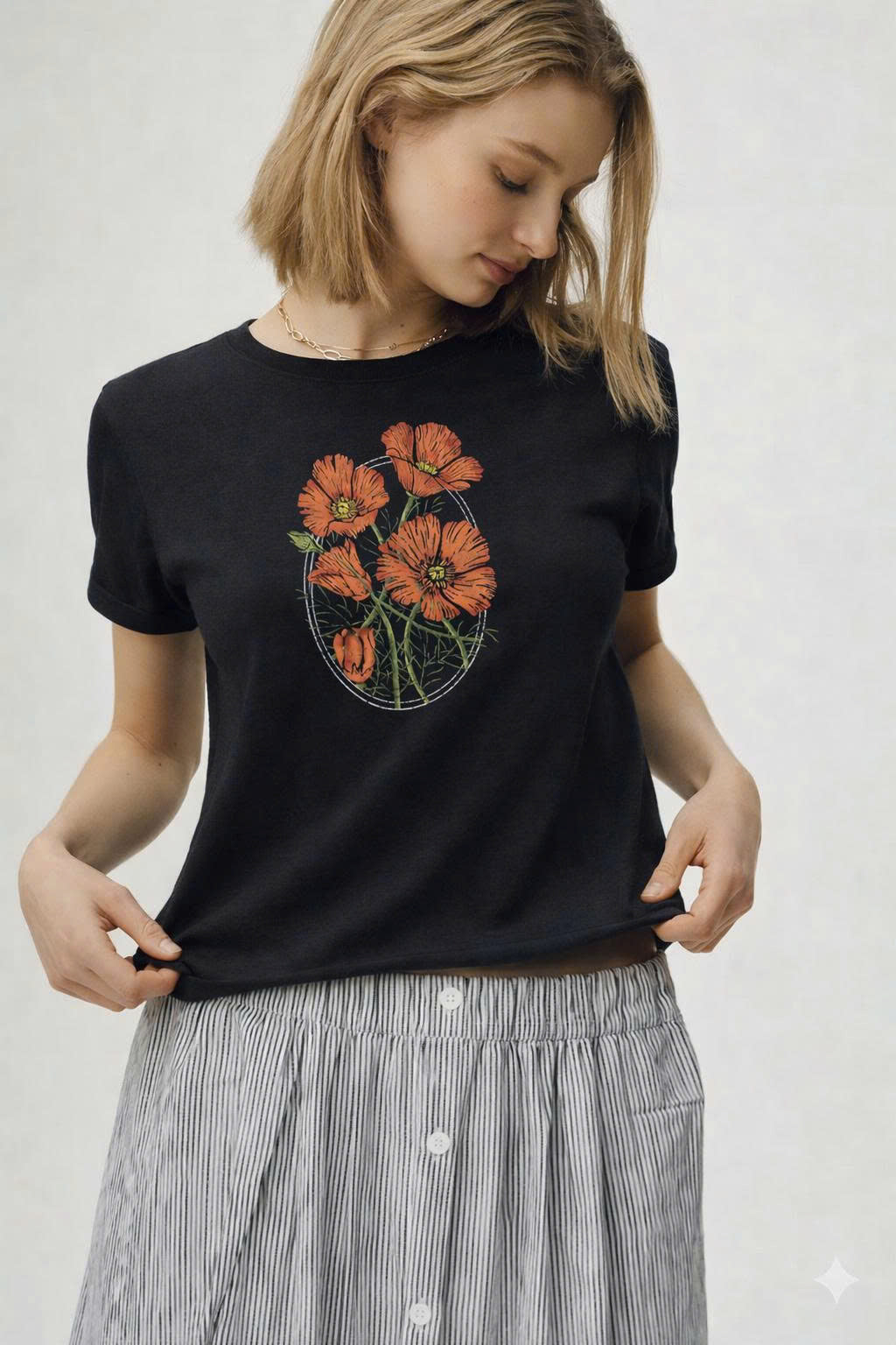 Floral Tee Orange